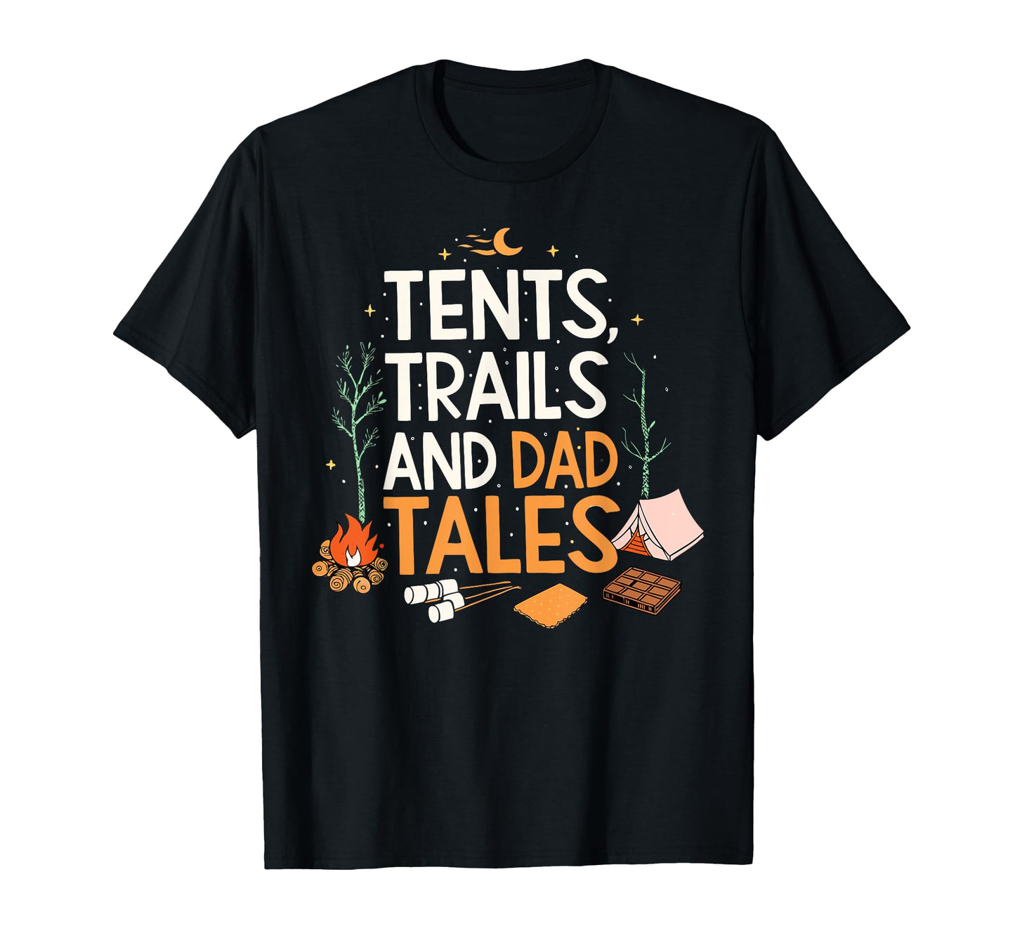 Tents Trails And Dad Tales Hiking Hoodie - Aesthetic Graphic for Adults - T-Shirt, Sweatshirt, Hoodie