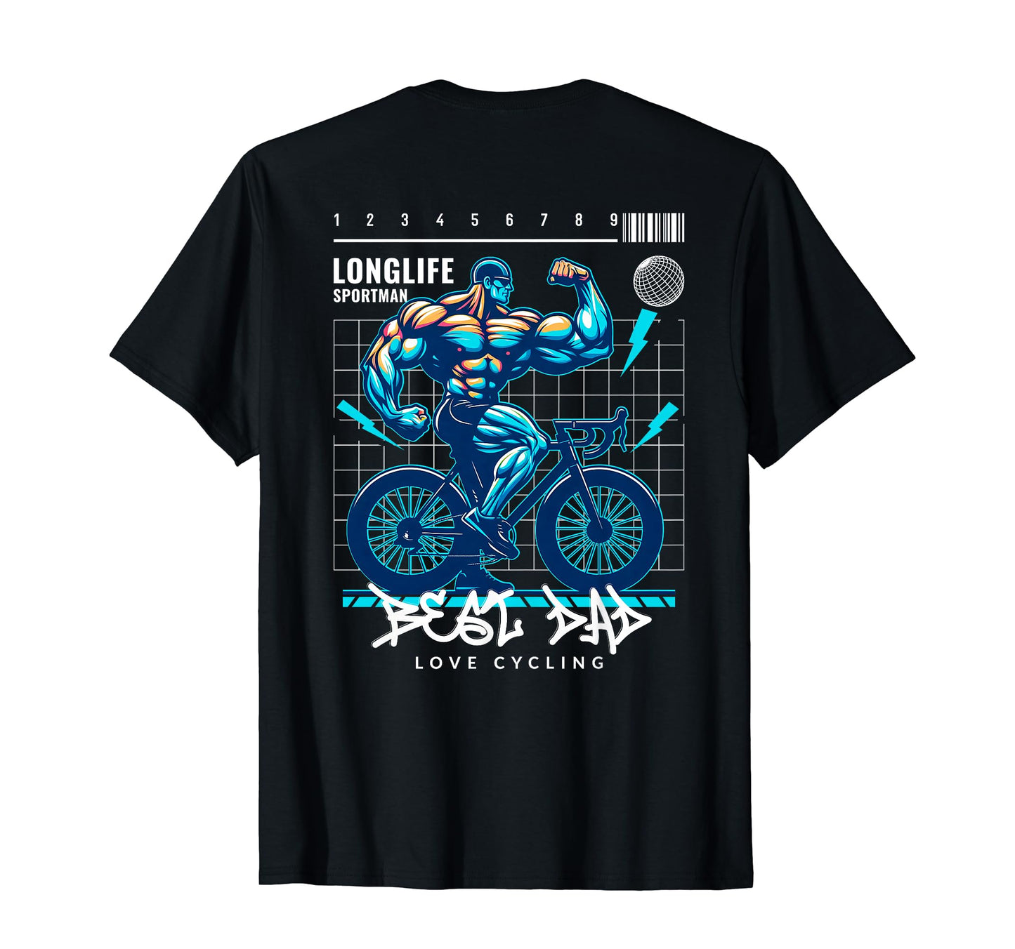 Fathers Day Best Dad Love Cycling T-Shirt - Graphic Print for Adults - T-Shirt, Sweatshirt, Hoodie