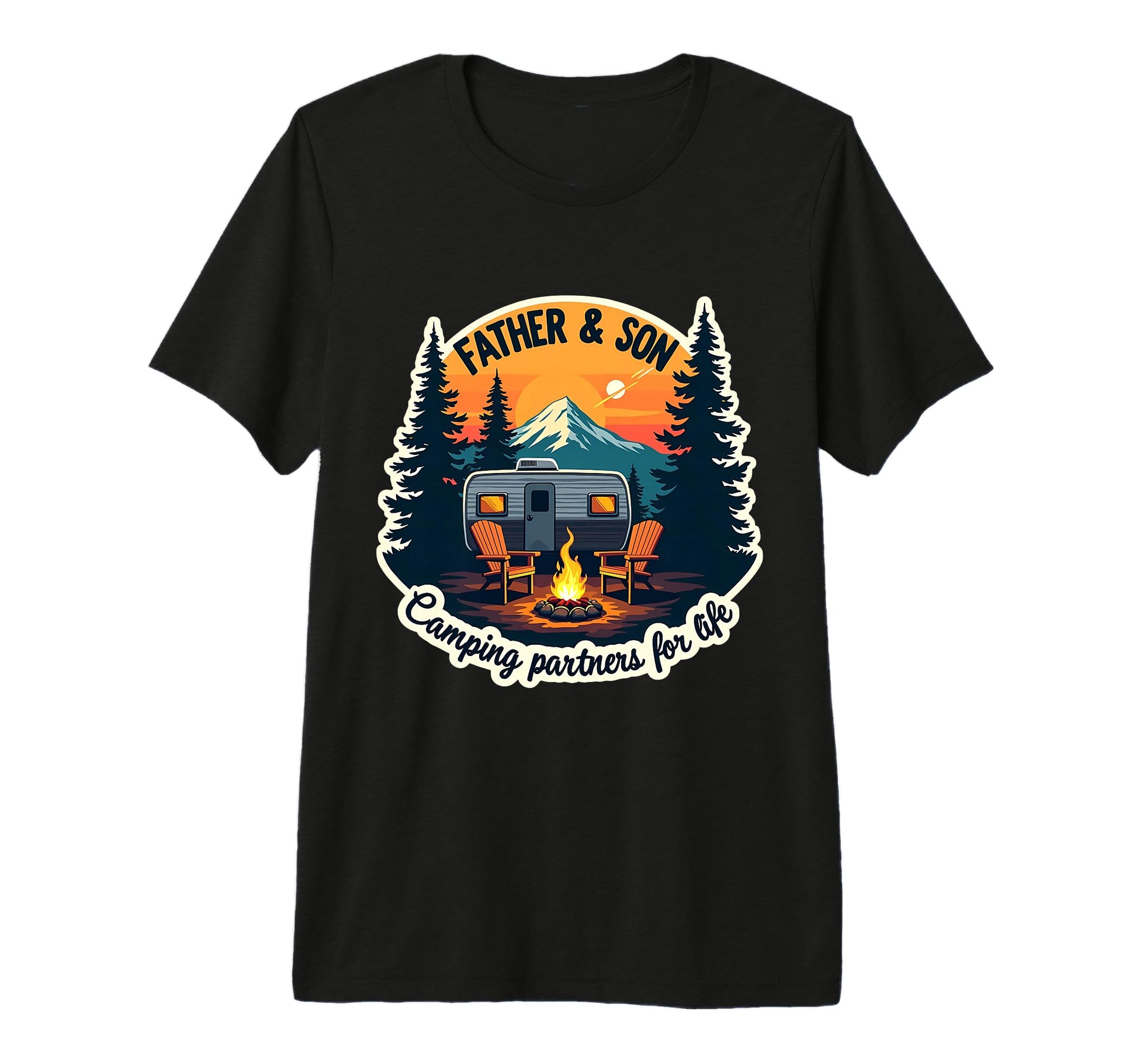 Father And Son Camping Partners Life T-Shirt - Minimalist Print Men Women - T-Shirt, Sweatshirt, Hoodie