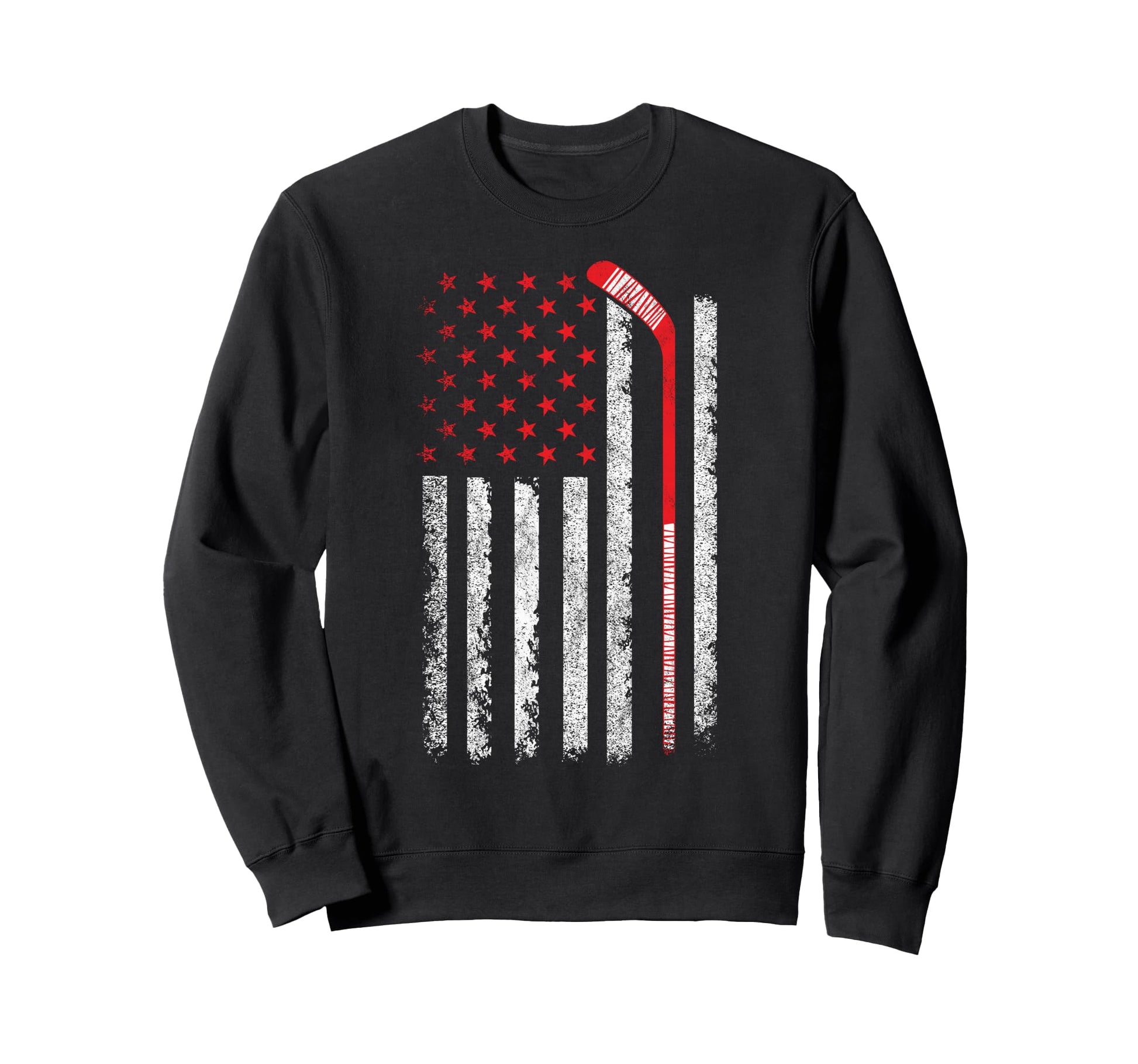Patriotic American Flag Ice Hockey Sweatshirt - Novelty Apparel for Adults - T-Shirt, Sweatshirt, Hoodie