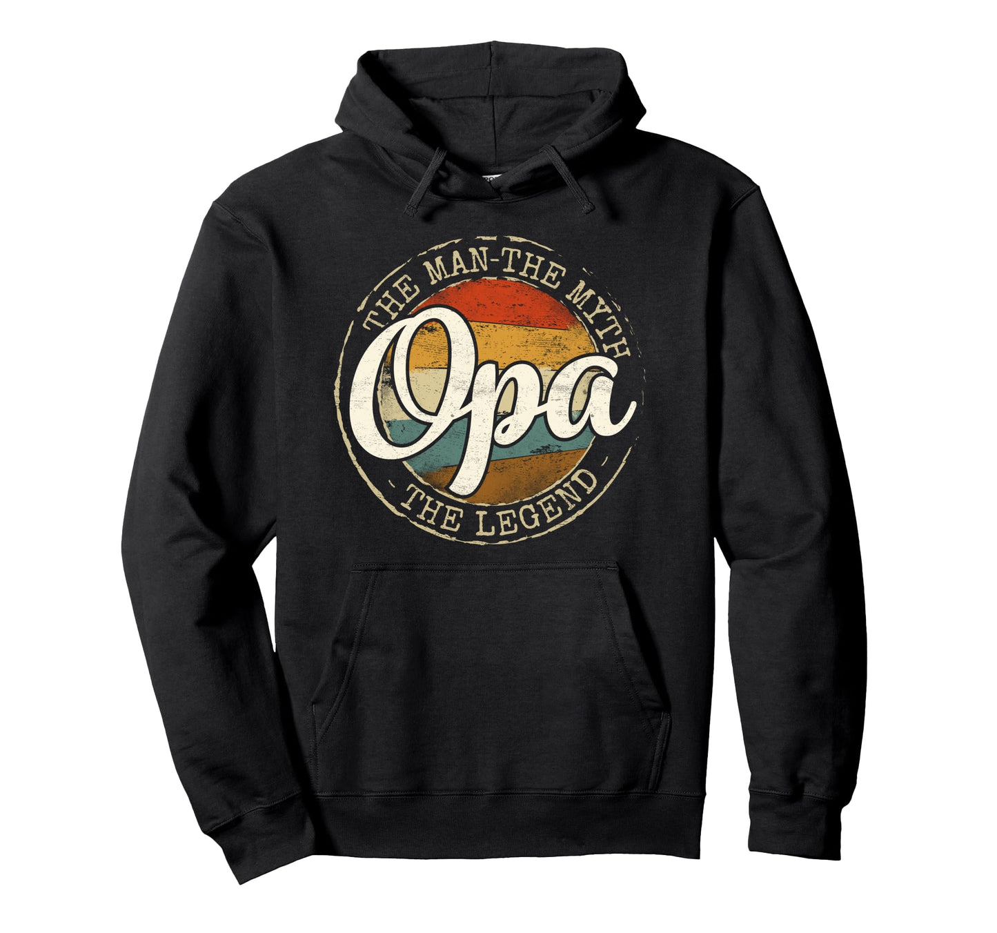 Opa Myth Legend Stamp Fathers Day Grandpa Hoodie - Novelty Apparel Unisex - T-Shirt, Sweatshirt, Hoodie