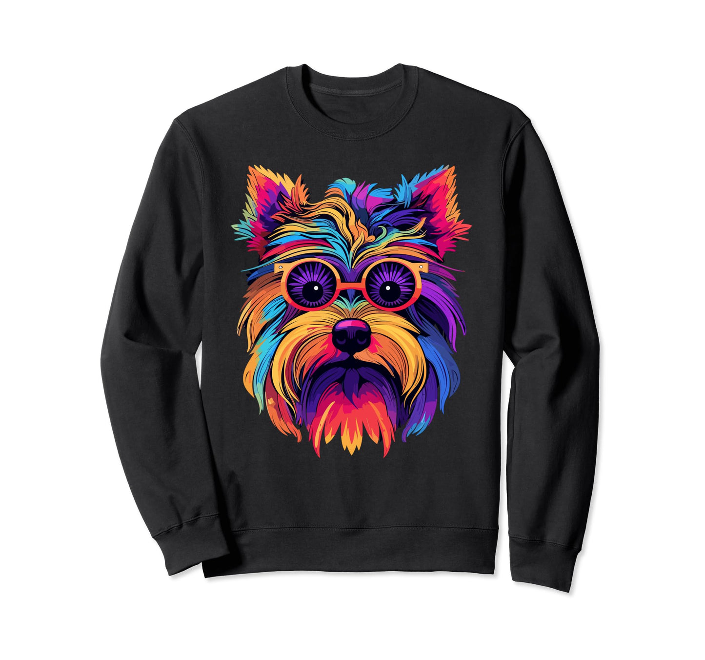 Yorkshire Terrier Hippie Yorkie Dog Sweatshirt - Aesthetic Graphic Unisex - T-Shirt, Sweatshirt, Hoodie