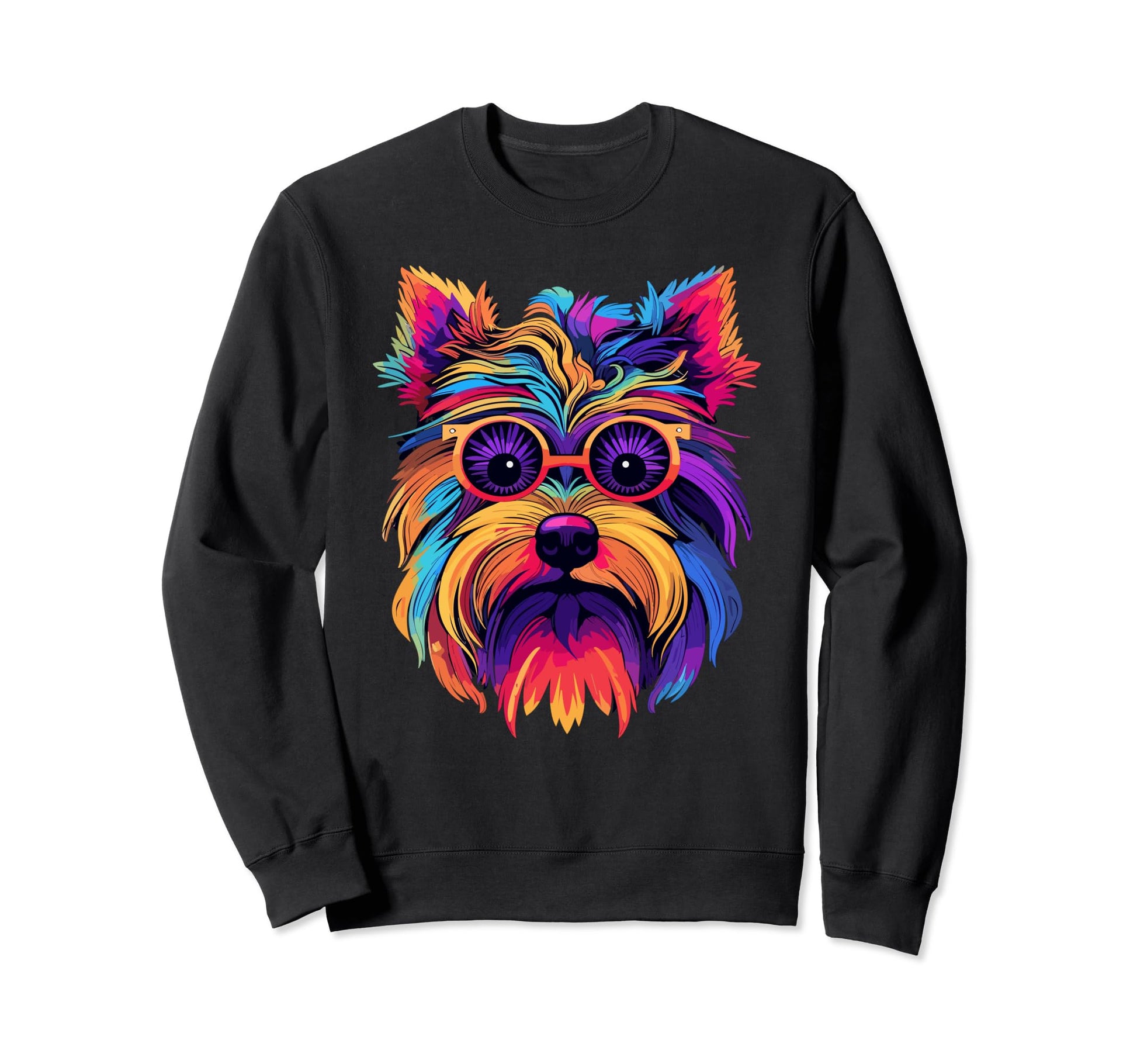 Yorkshire Terrier Hippie Yorkie Dog Sweatshirt - Aesthetic Graphic Unisex - T-Shirt, Sweatshirt, Hoodie