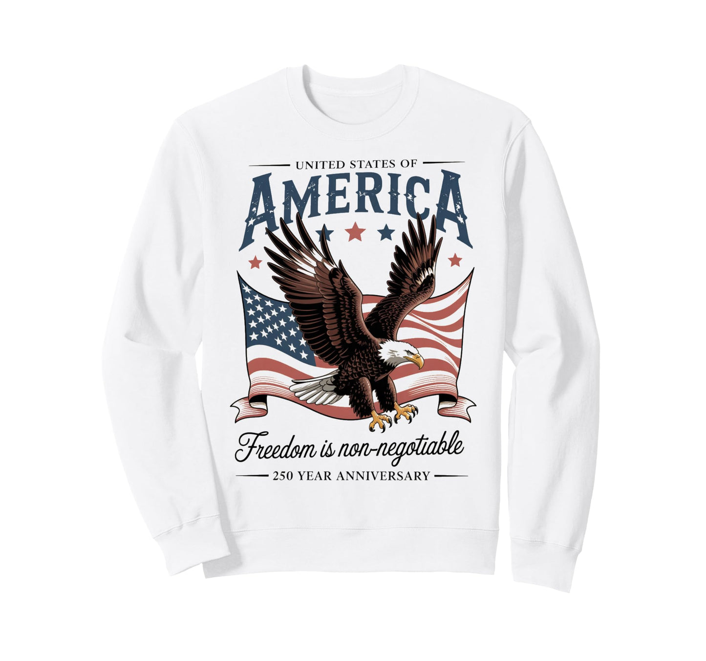 American Flag 4Th July Patriotic Sweatshirt - Trendy Graphic for Adults - T-Shirt, Sweatshirt, Hoodie
