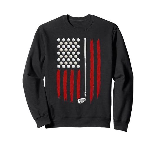 American Flag Golf Golfer Funny Sweatshirt - Trendy Graphic for Adults - T-Shirt, Sweatshirt, Hoodie
