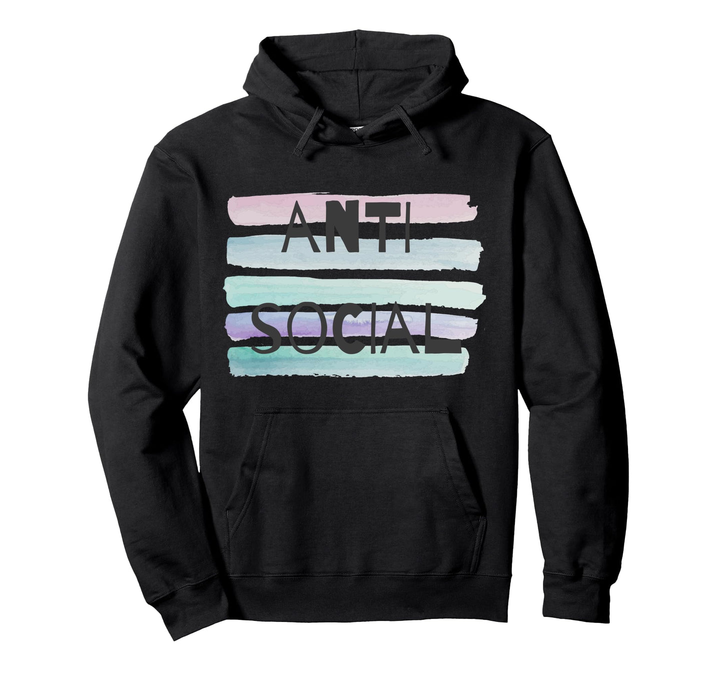 Anti Social Pull Over Hoodie - Casual Everyday Wear for Adults - T-Shirt, Sweatshirt, Hoodie