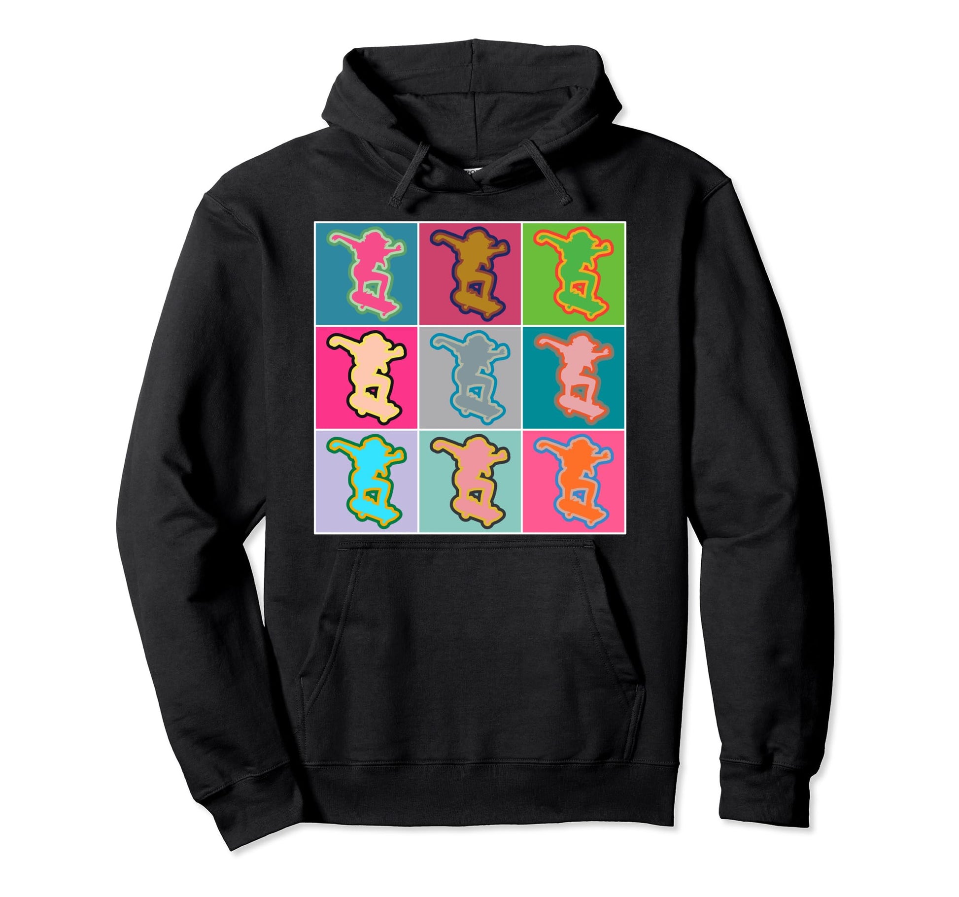 60S Pop Art Skater Skateboarding Hoodie - Unique Graphic Unisex - T-Shirt, Sweatshirt, Hoodie