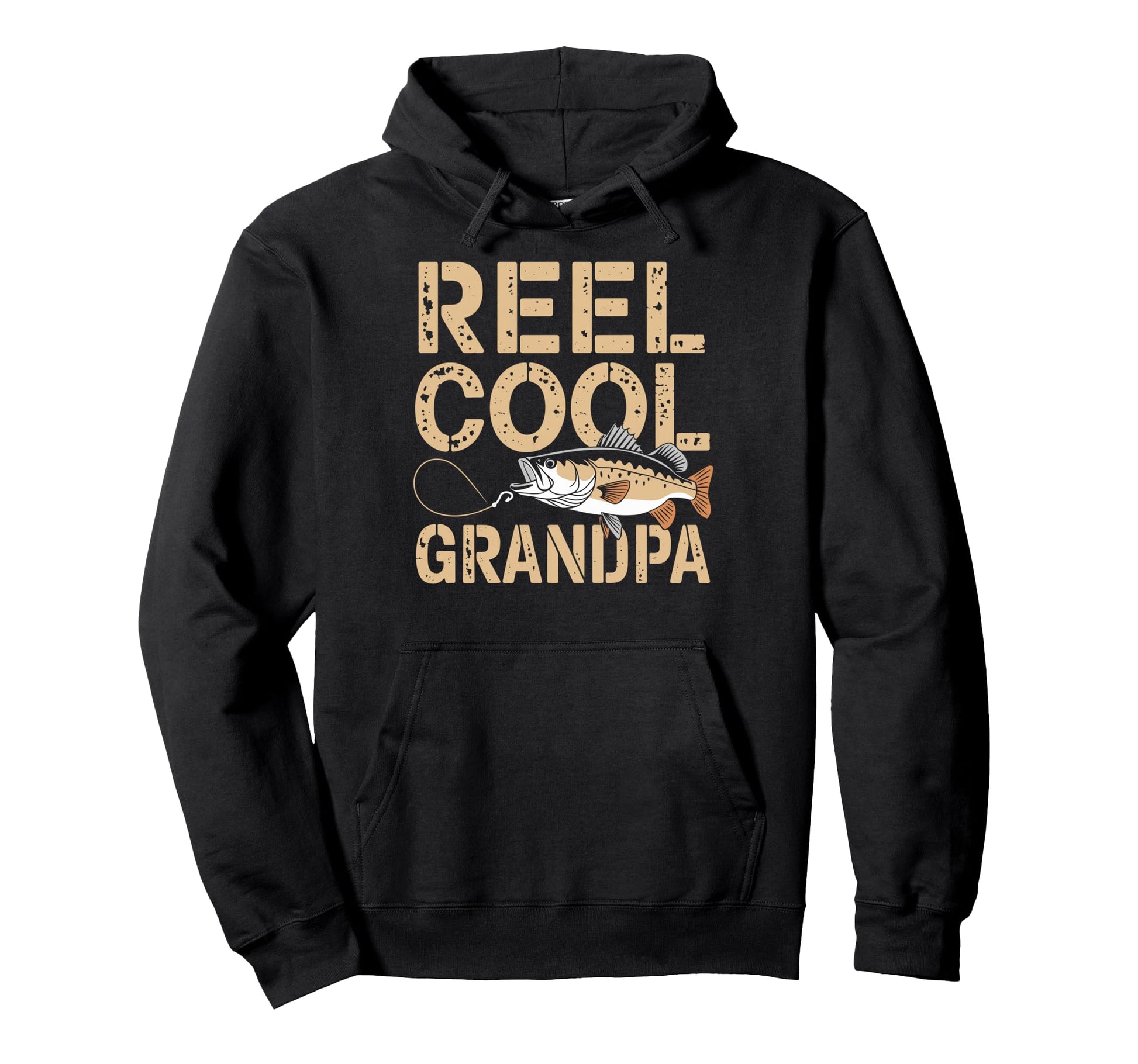 Reel Grandpa Fisherman Grandad Bass Hoodie - Minimalist Print Unisex - T-Shirt, Sweatshirt, Hoodie