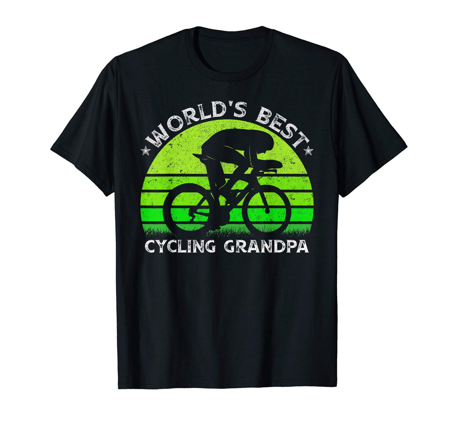 Worlds Best Cycling Grandpa Silhouette T-Shirt - Graphic Print for Adults - T-Shirt, Sweatshirt, Hoodie