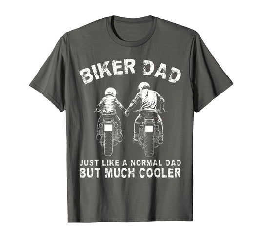 Biker Dad Motorcycle Fathers Day Dad T-Shirt - Custom Art Print Men Women - T-Shirt, Sweatshirt, Hoodie