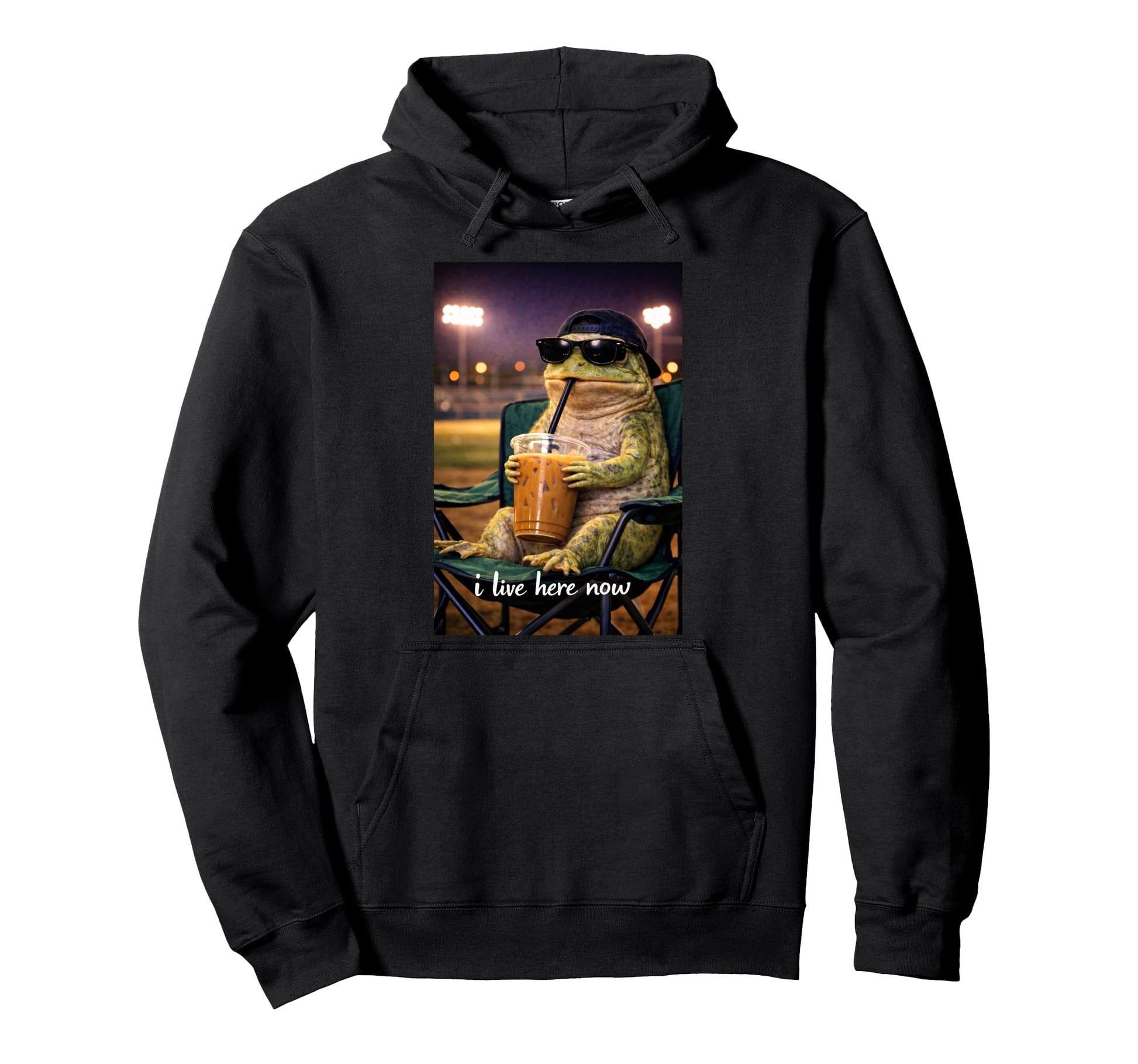 Funny Frog Ballfield Baseball Field I Live Hoodie - Graphic Print Unisex - T-Shirt, Sweatshirt, Hoodie