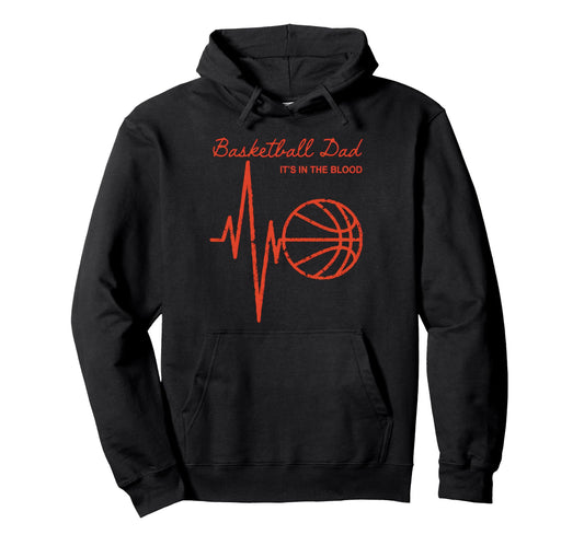 Basketball Heartbeat Basketball Dad Hoodie - Trendy Graphic Men Women - T-Shirt, Sweatshirt, Hoodie