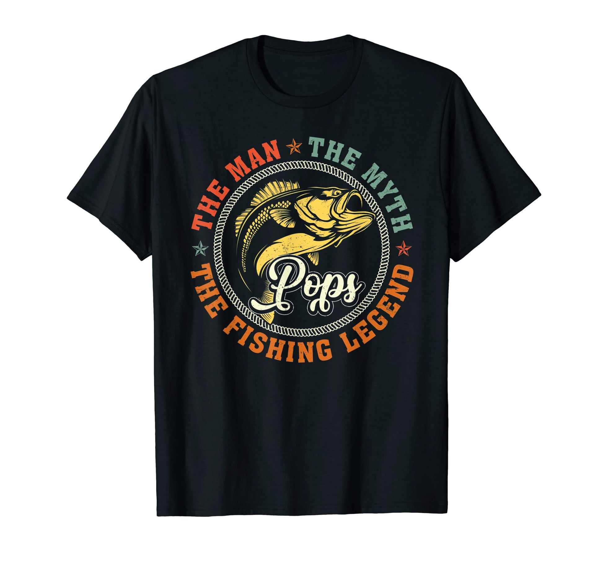 Pops Myth Fishing Legend Fisherman T-Shirt - Graphic Print Men Women - T-Shirt, Sweatshirt, Hoodie