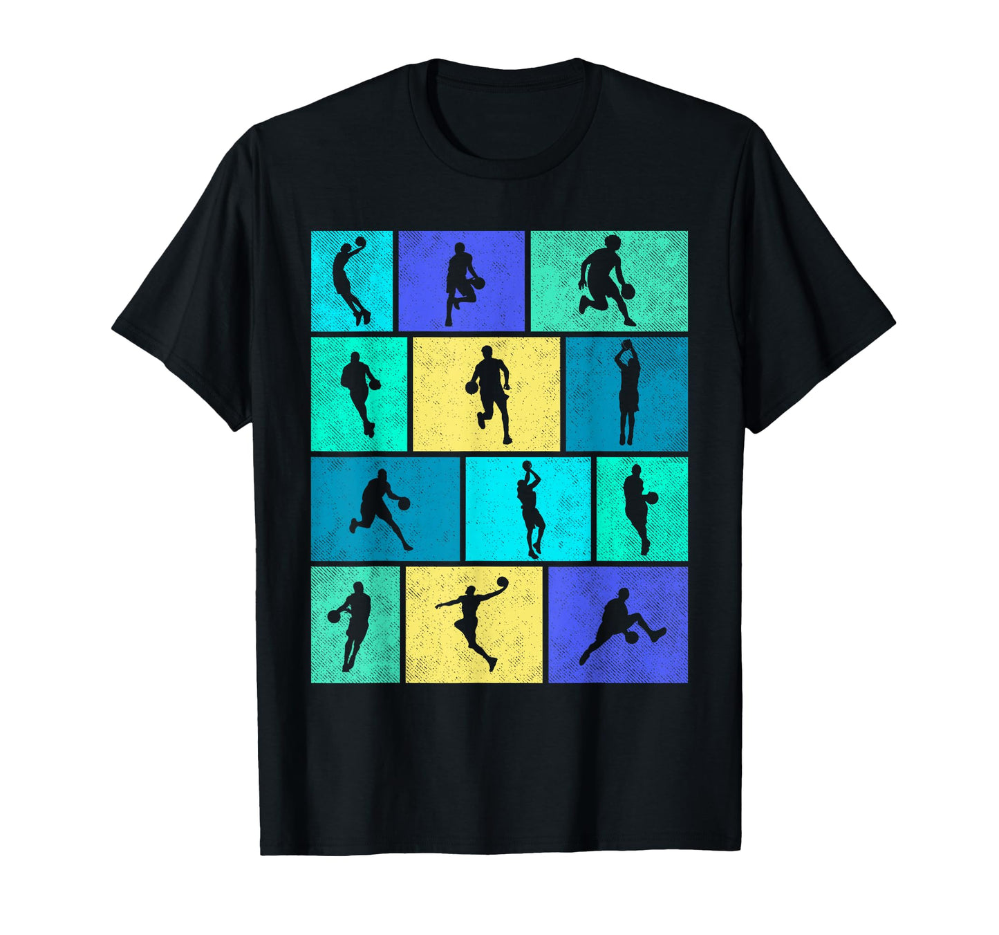 Colorful Basketball Players Slam T-Shirt - Aesthetic Graphic for Adults - T-Shirt, Sweatshirt, Hoodie