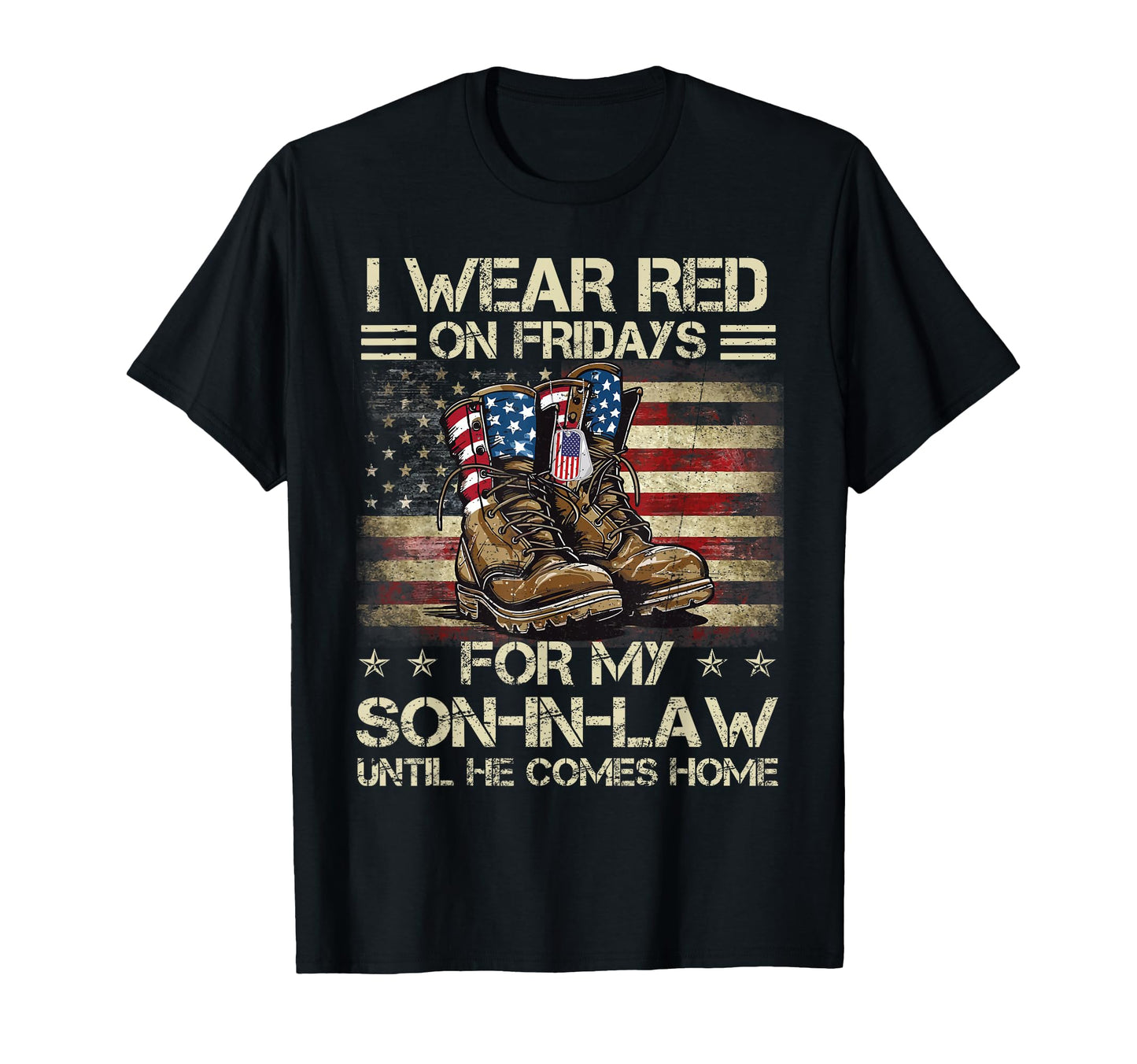 I Wear Red Fridays My Son Law Us T-Shirt - Unique Graphic for Adults - T-Shirt, Sweatshirt, Hoodie