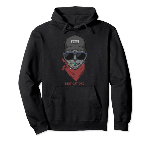 Best Cat Dad Manly Cat Dad Hoodie - Graphic Print for Adults - T-Shirt, Sweatshirt, Hoodie
