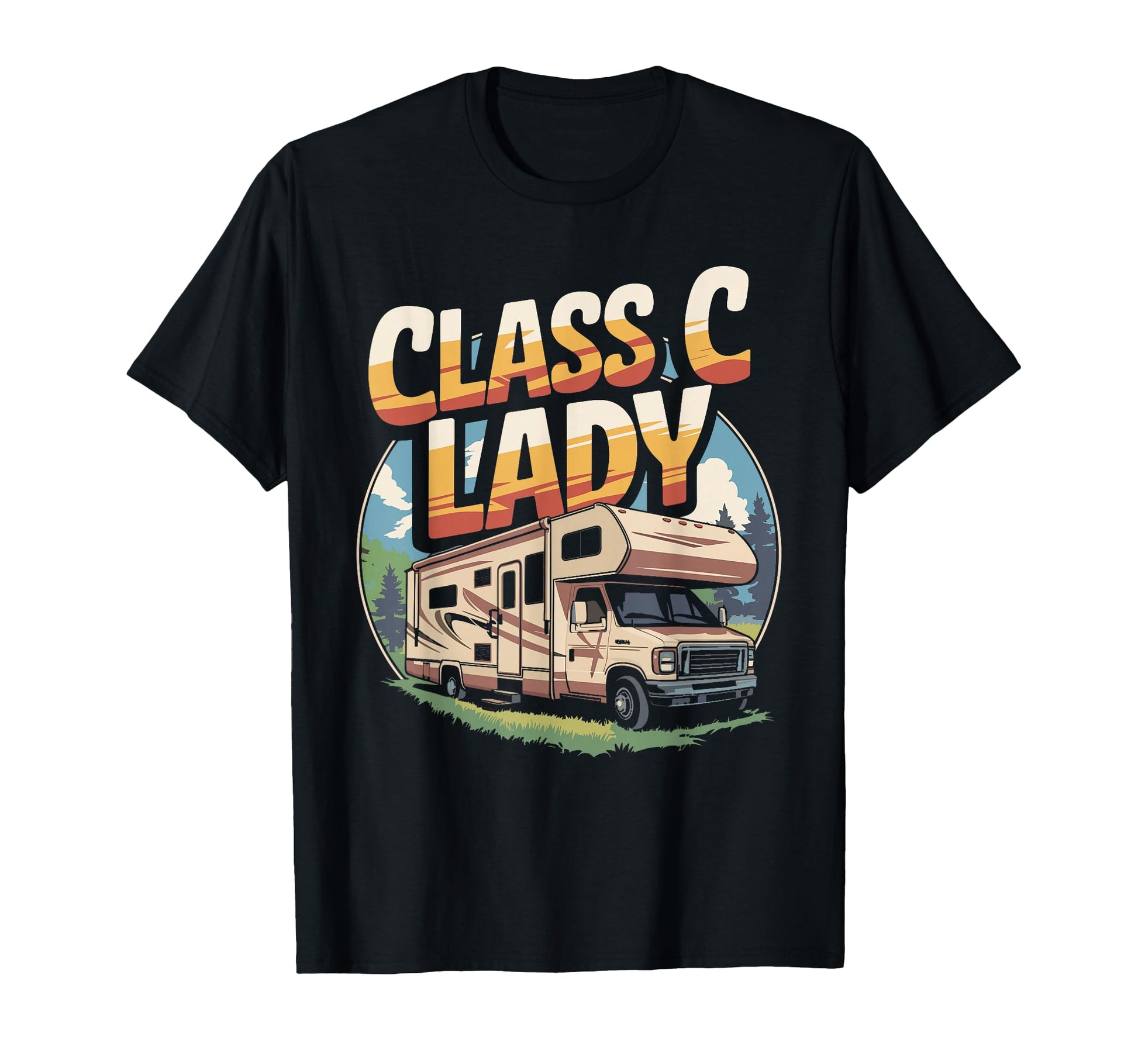 Class C Lady Rv Recreational Vehicle T-Shirt - Unique Graphic for Adults - T-Shirt, Sweatshirt, Hoodie
