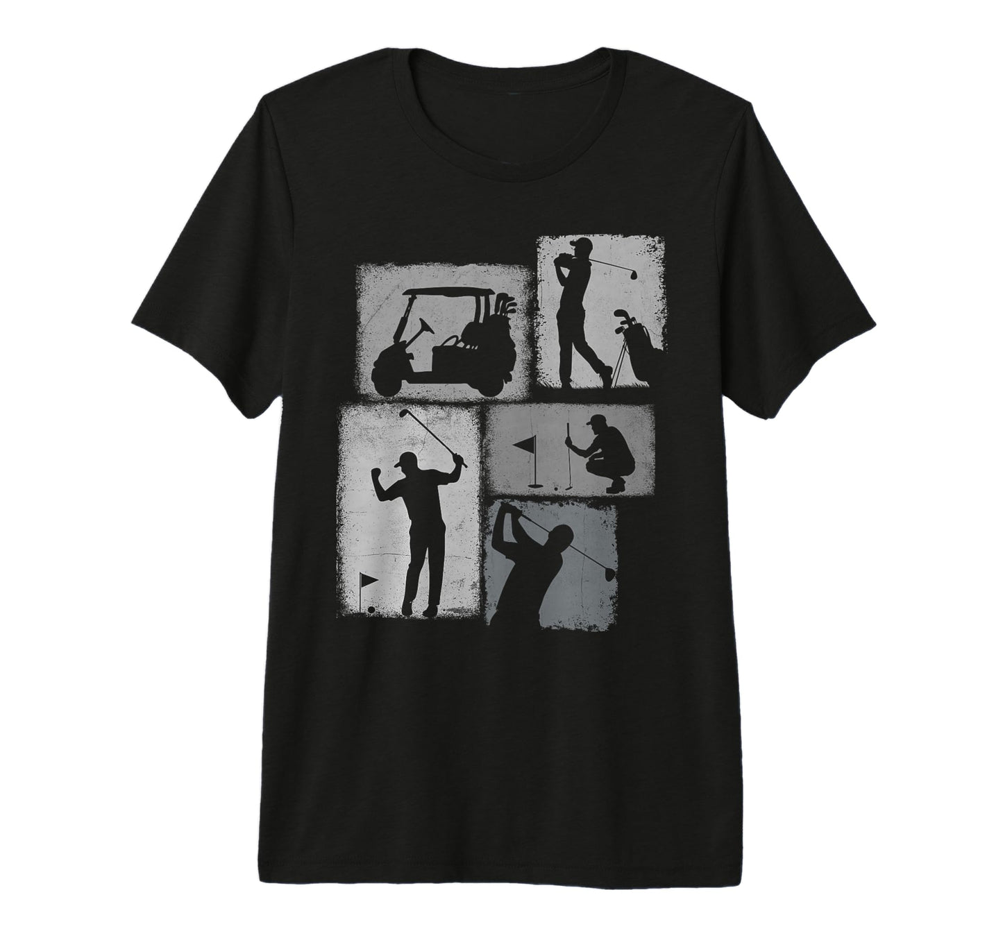 Golf Player Collage Golfer Dad Grandpa T-Shirt - Graphic Print Unisex - T-Shirt, Sweatshirt, Hoodie
