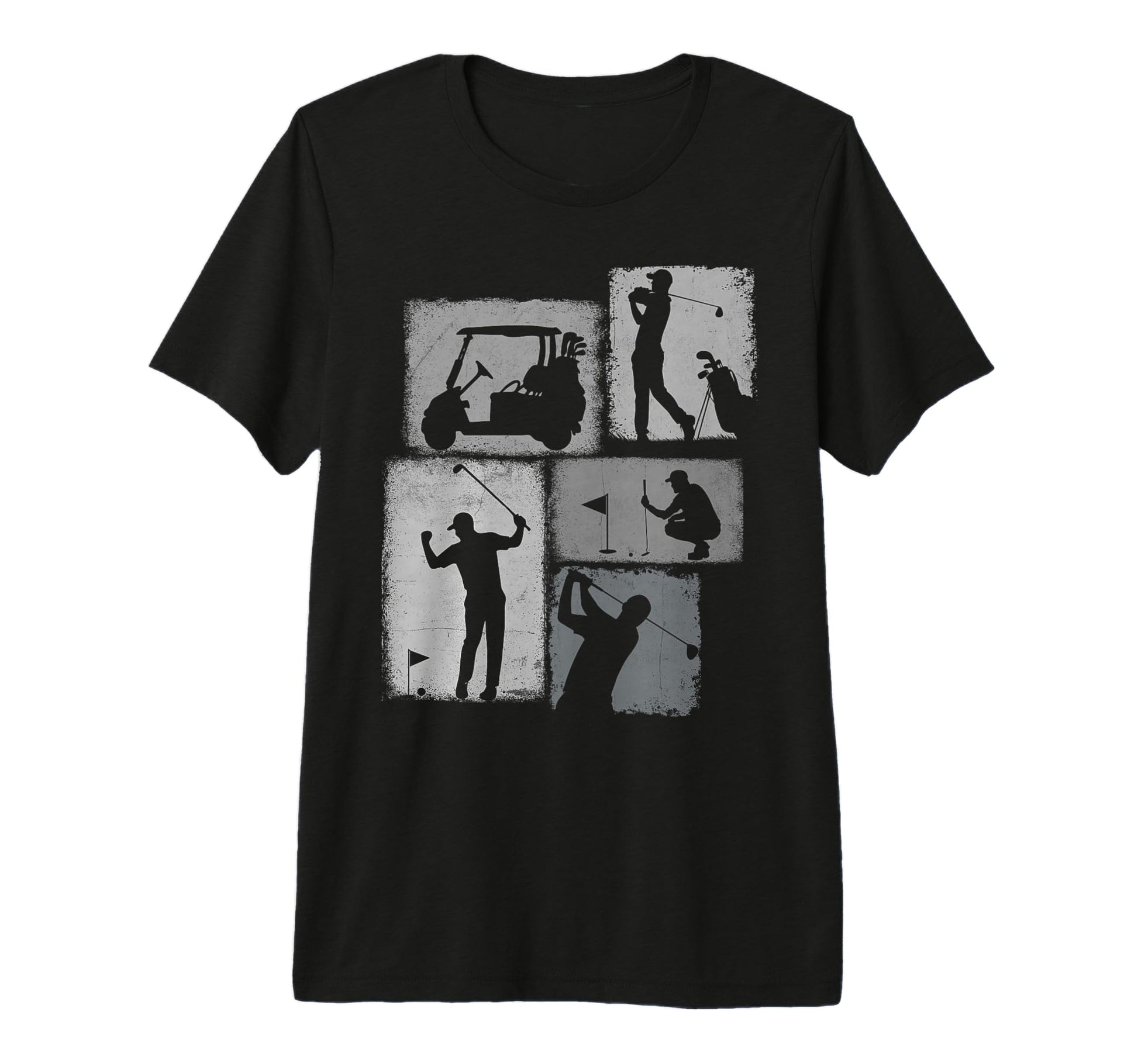 Golf Player Collage Golfer Dad Grandpa T-Shirt - Graphic Print Unisex - T-Shirt, Sweatshirt, Hoodie
