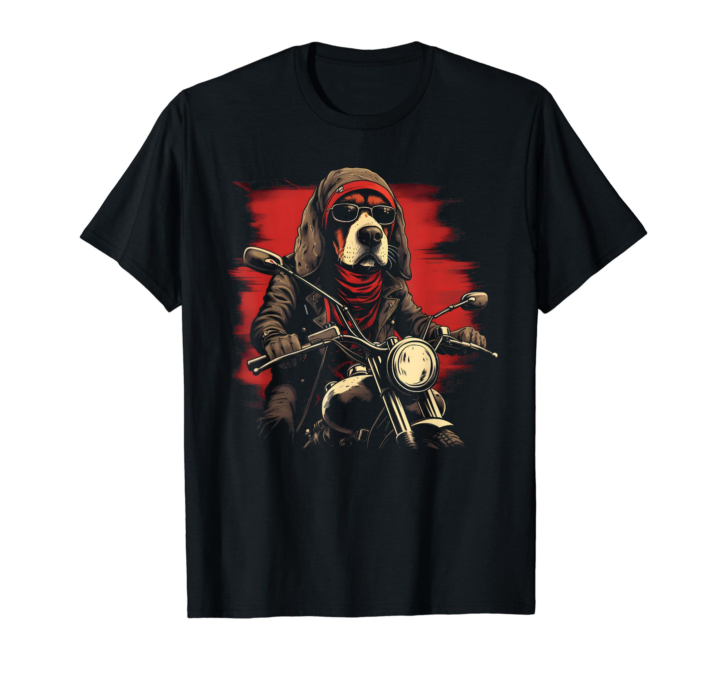 Motorcycle Dad Biker Funny Dog Beagle Dad T-Shirt - Graphic Print Unisex - T-Shirt, Sweatshirt, Hoodie