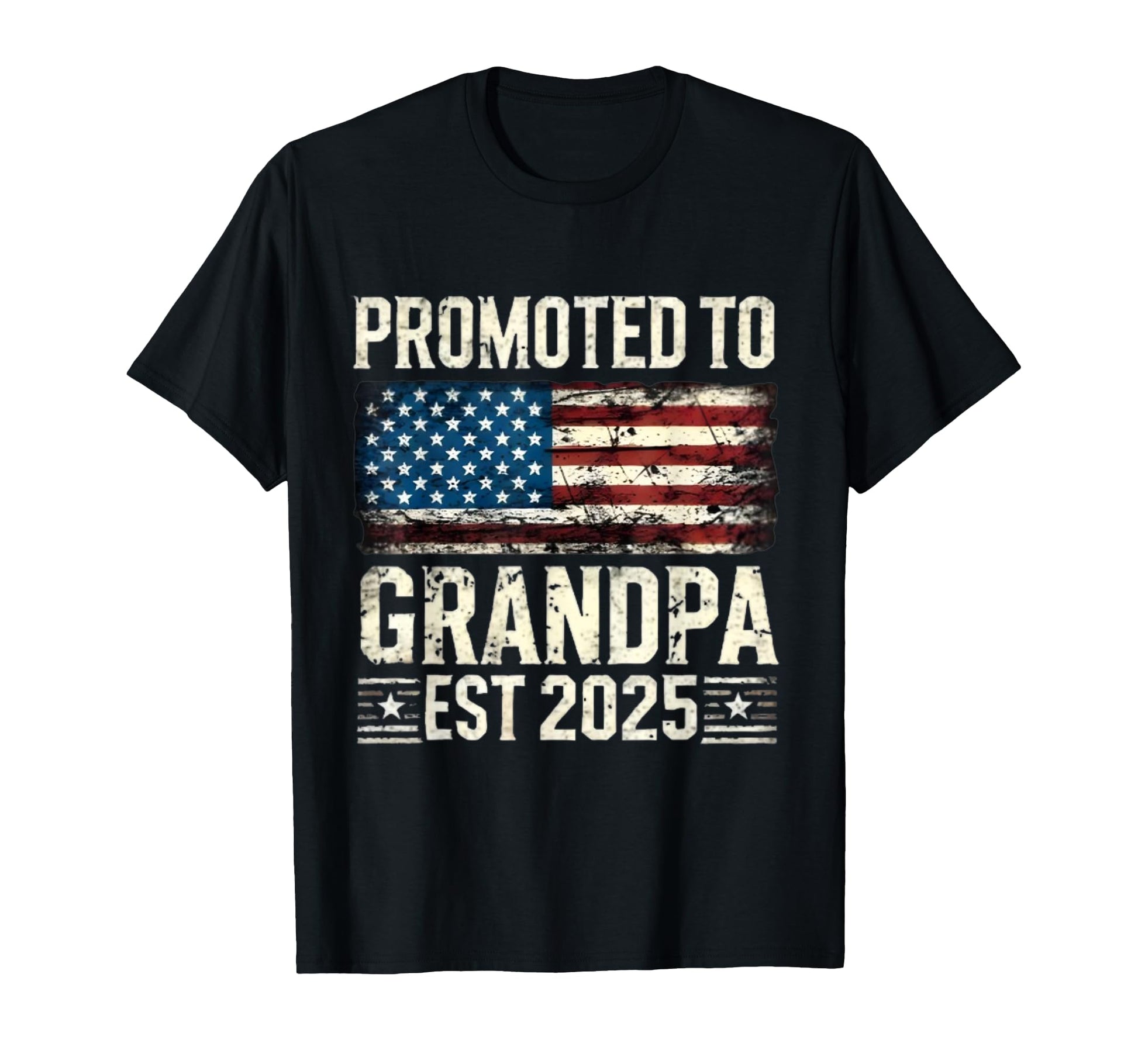Promoted To Grandpa Est 2025 American T-Shirt - Fun Novelty Design Unisex - T-Shirt, Sweatshirt, Hoodie