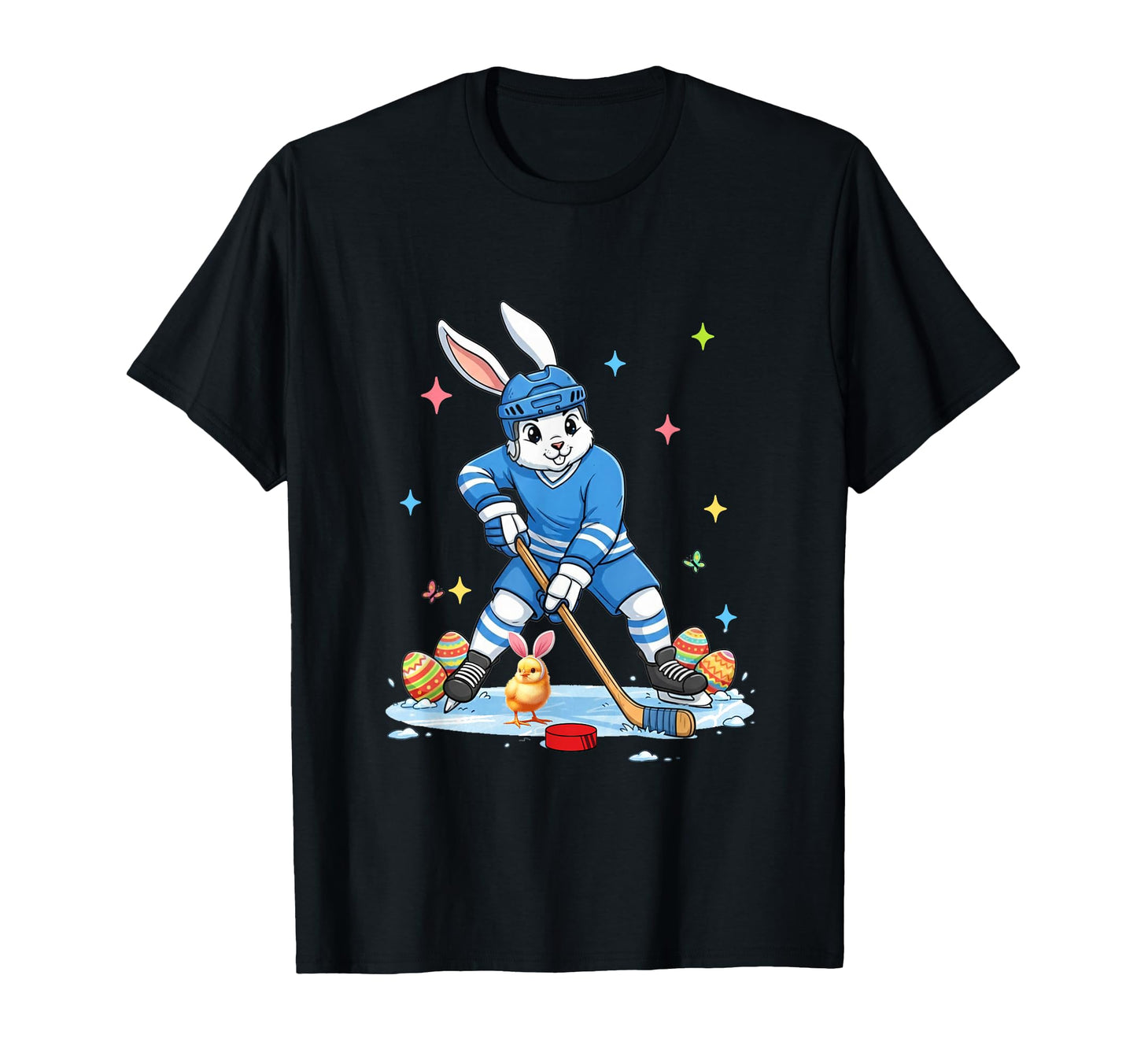 Easter Playing Hockey Costume Player T-Shirt - Custom Art Print Men Women - T-Shirt, Sweatshirt, Hoodie
