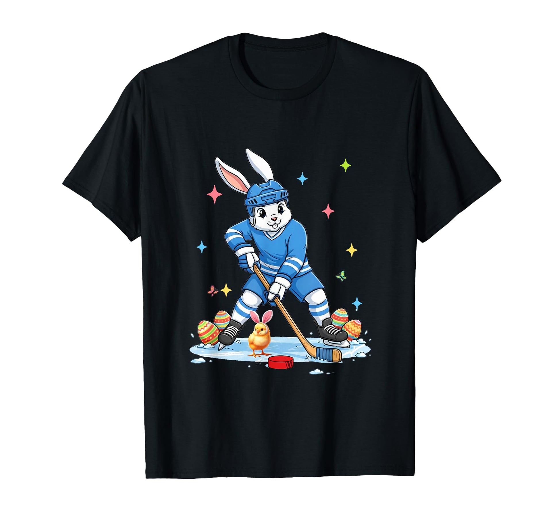 Easter Playing Hockey Costume Player T-Shirt - Custom Art Print Men Women - T-Shirt, Sweatshirt, Hoodie