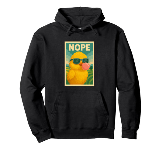 Chicken Nope Chewing Gum Bubble Pop Art Hoodie - Minimalist Print Unisex - T-Shirt, Sweatshirt, Hoodie