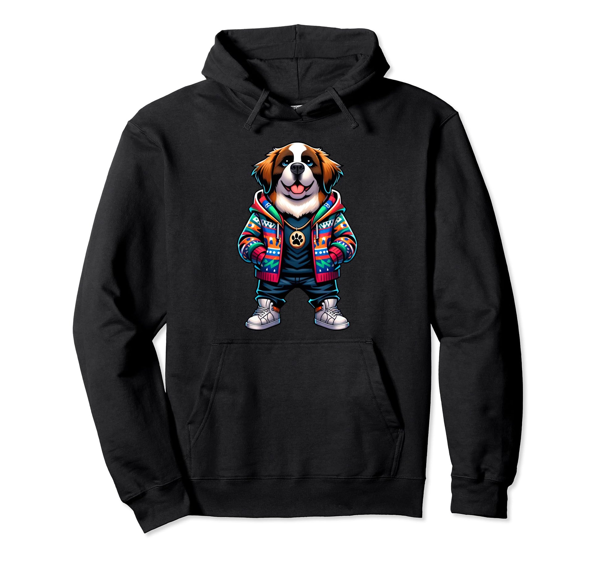 St Bernard Dog Jacket Outfit Dog Mom Dad Hoodie - Novelty Apparel Men Women - T-Shirt, Sweatshirt, Hoodie