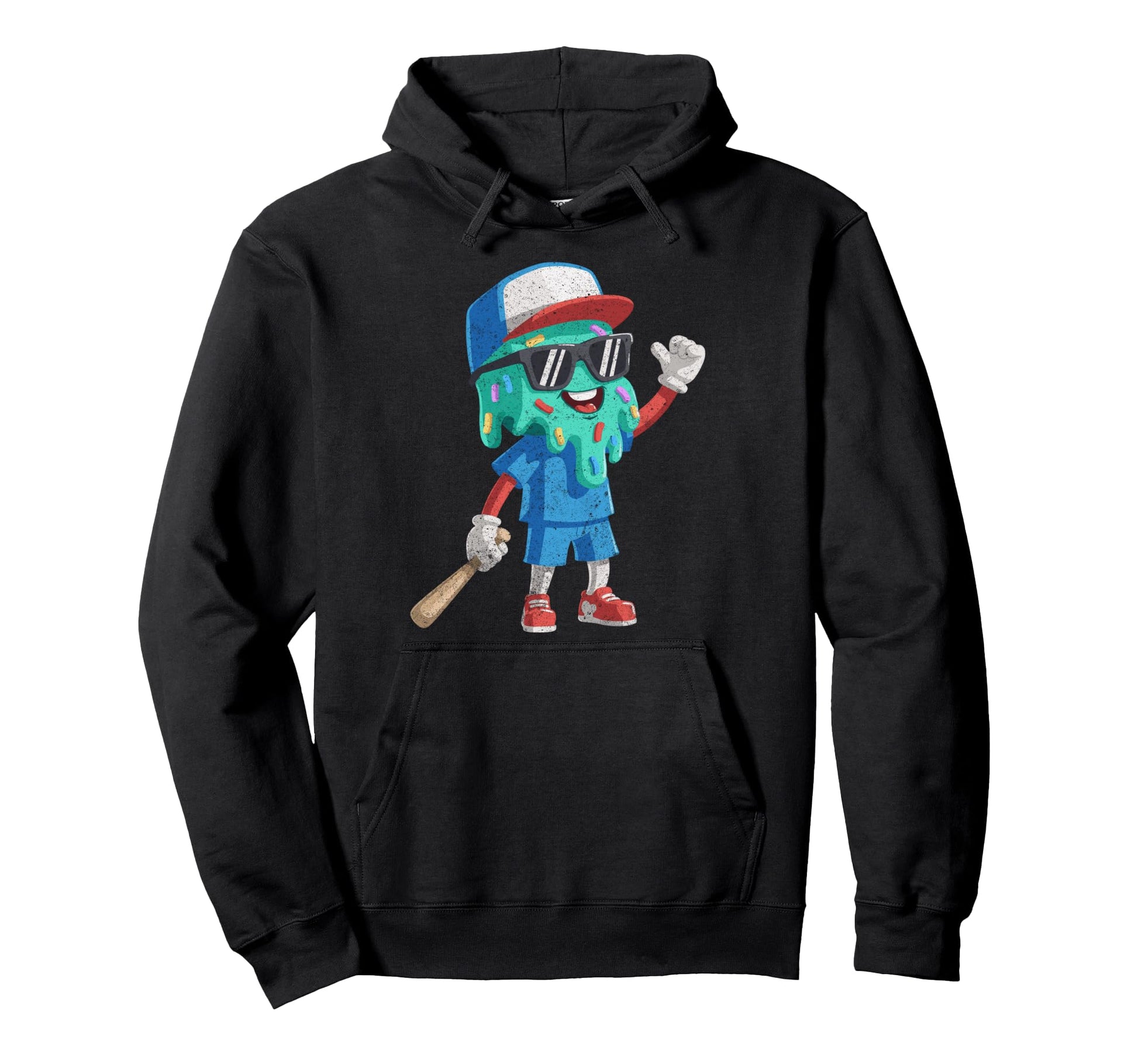 Baseball Ice Cream Drip Gamer Gifts T-Shirt - Trendy Graphic Unisex - T-Shirt, Sweatshirt, Hoodie