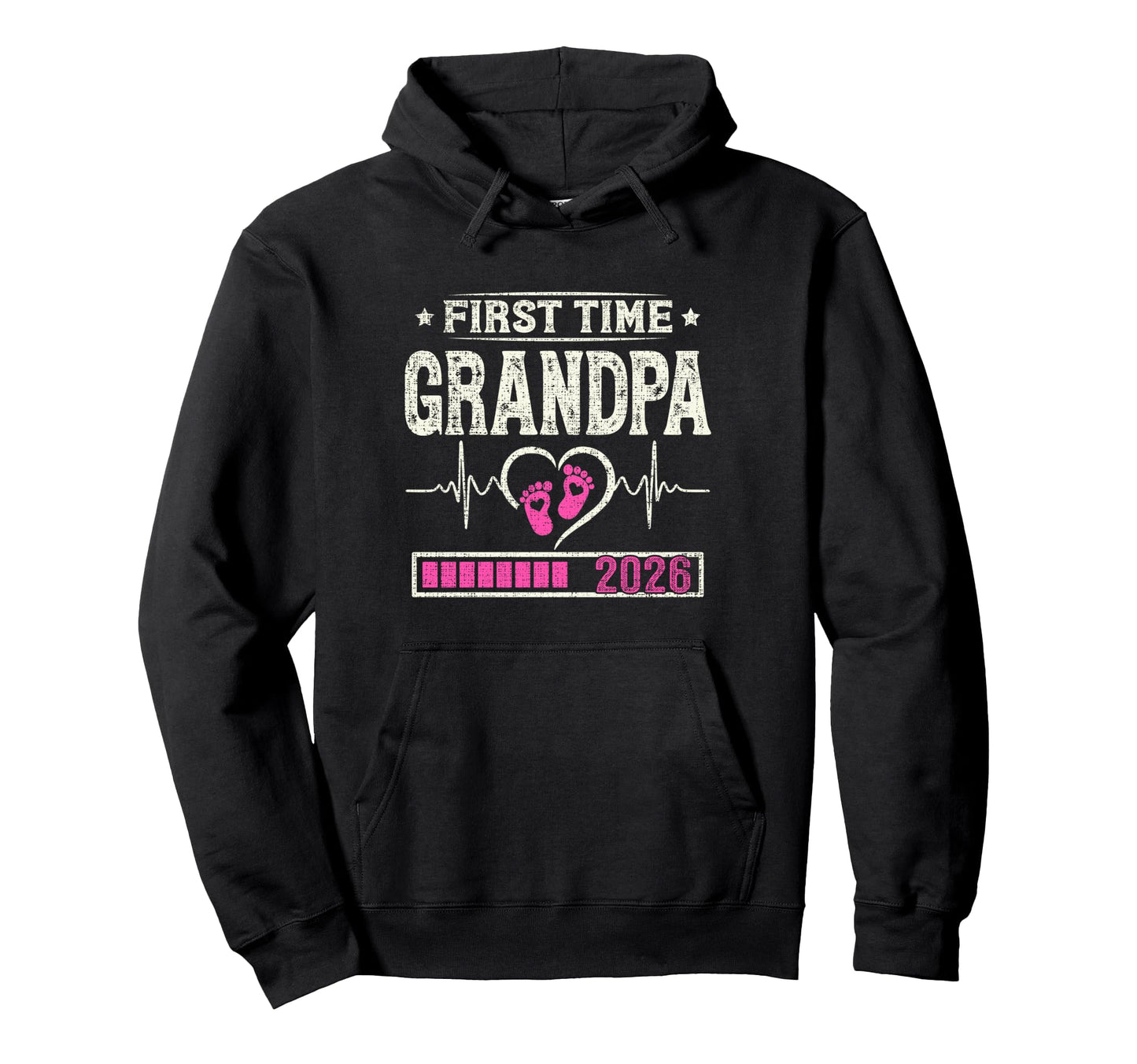 First Time Grandpa 2026 Expecting Hoodie - Graphic Print for Adults - T-Shirt, Sweatshirt, Hoodie