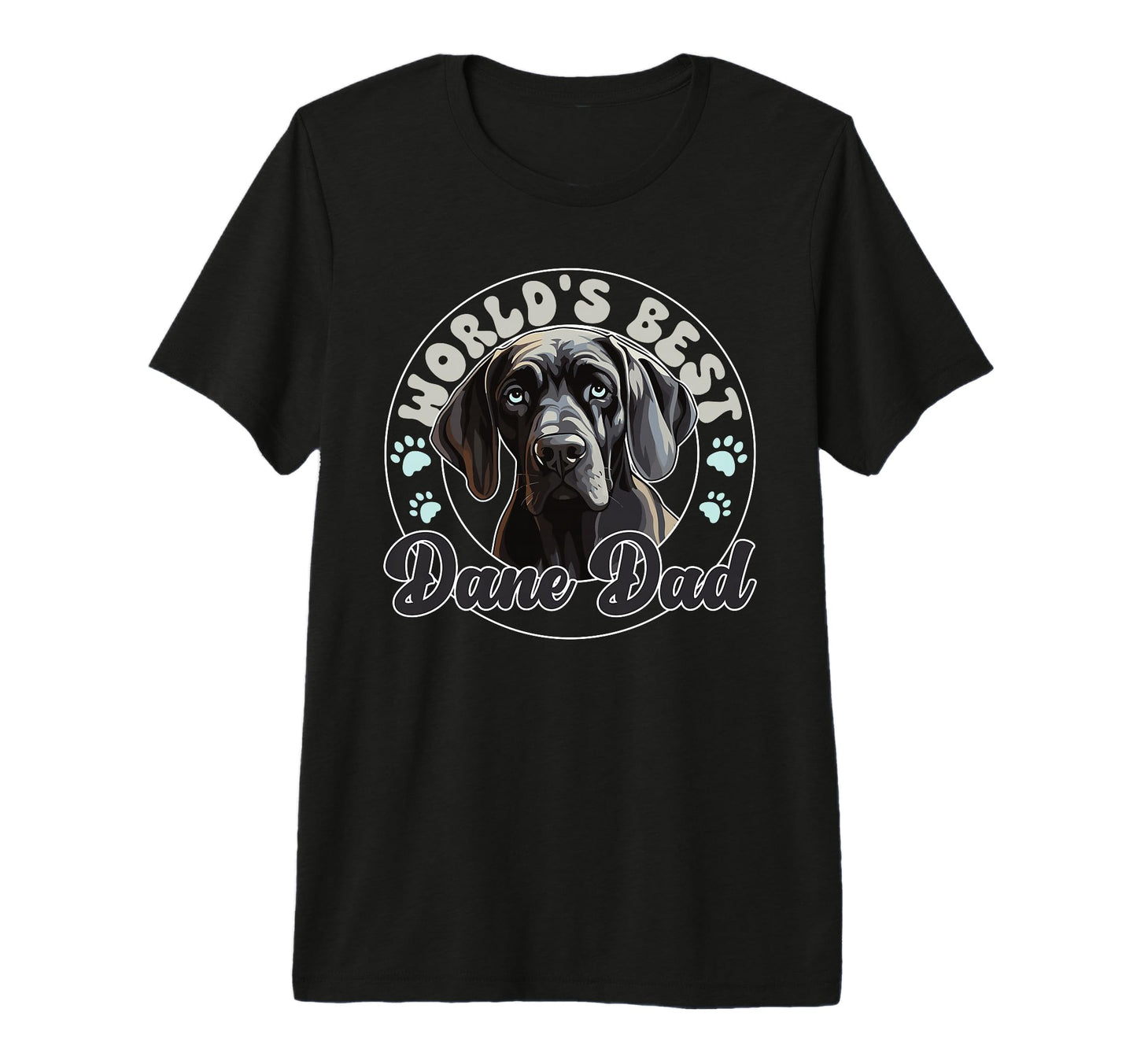 Great Dane Groovy Worlds Best Dane Dad Tri T-Shirt - Unique Graphic Unisex - T-Shirt, Sweatshirt, Hoodie