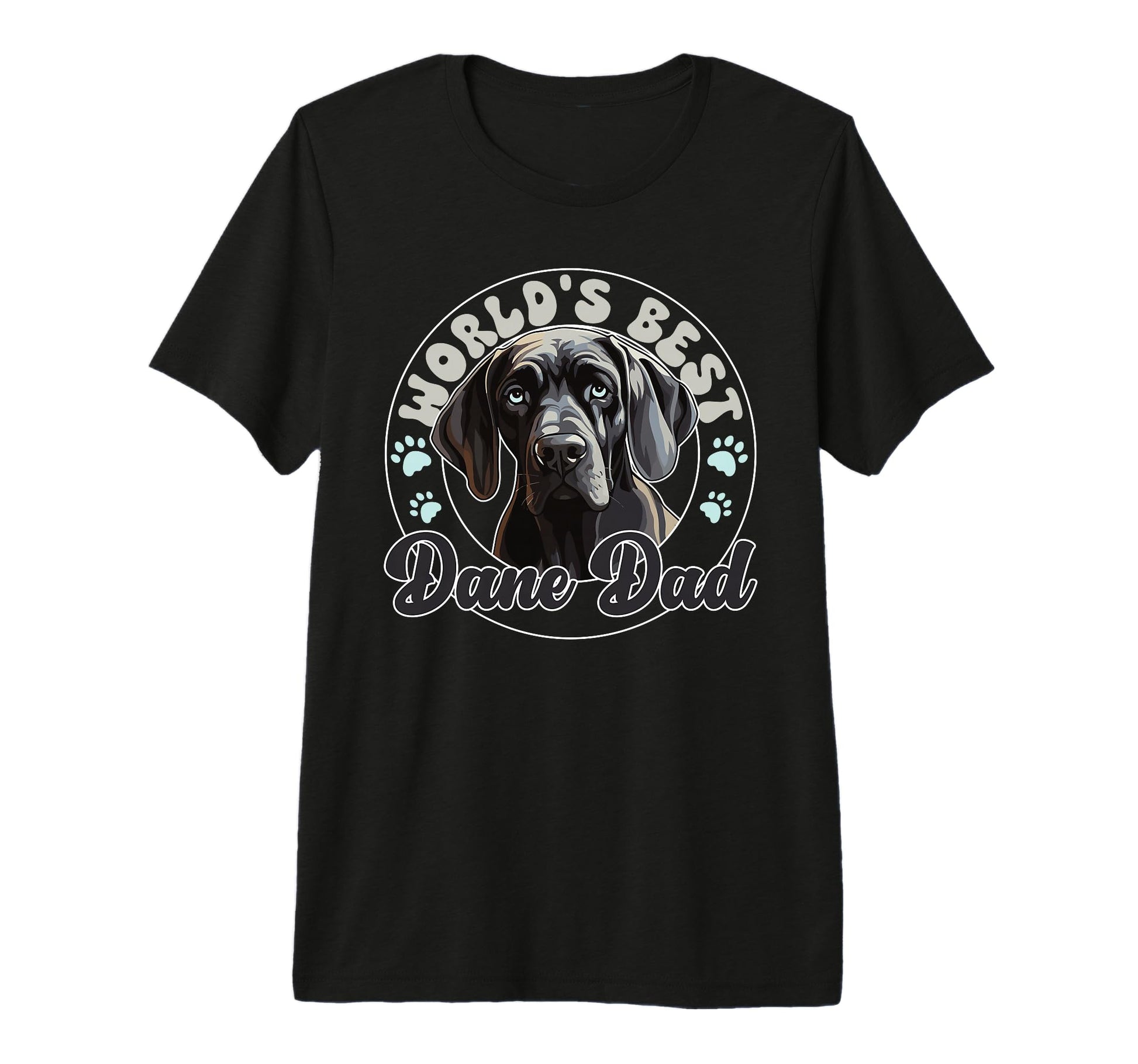 Great Dane Groovy Worlds Best Dane Dad Tri T-Shirt - Unique Graphic Unisex - T-Shirt, Sweatshirt, Hoodie