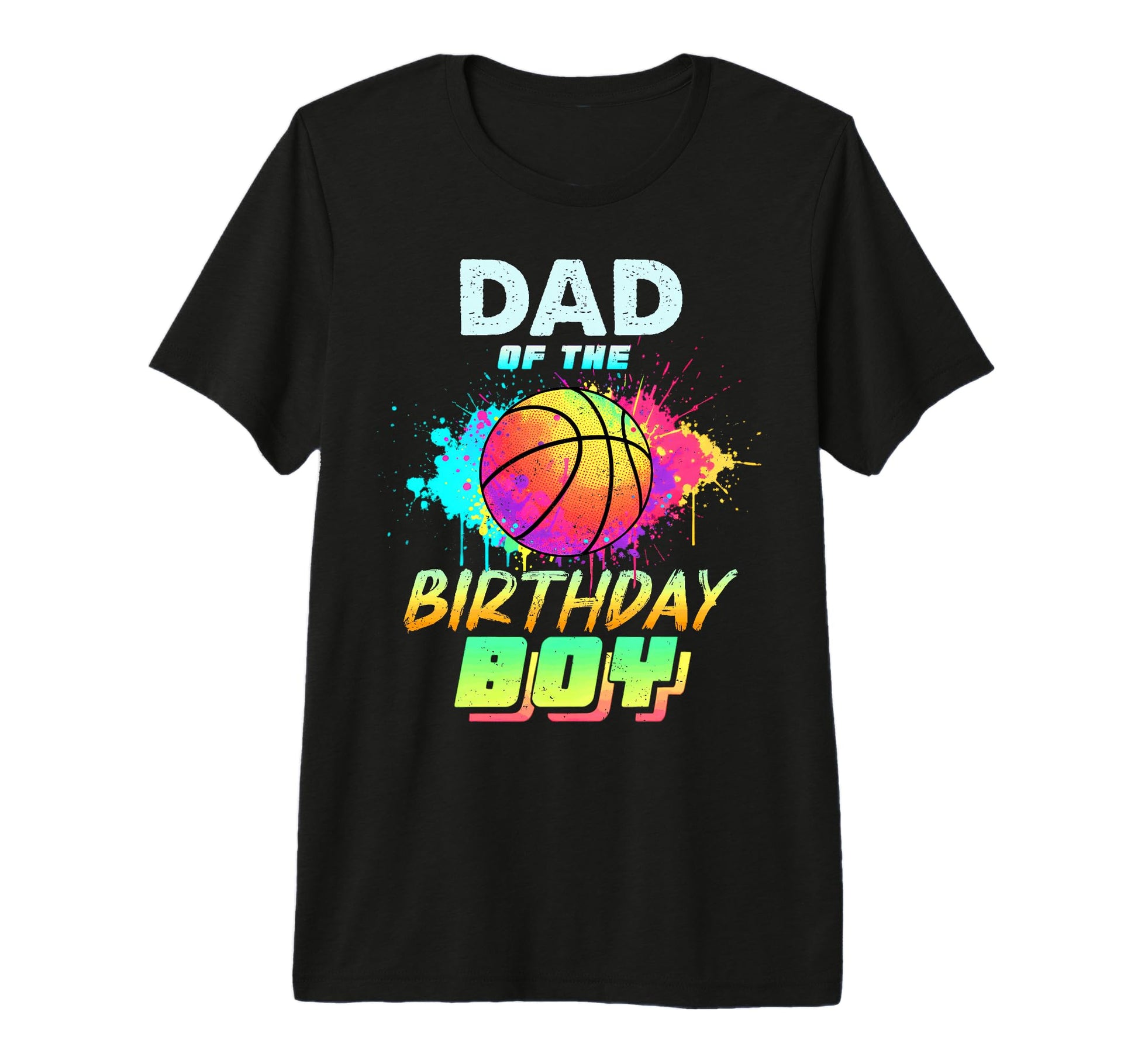 Dad Birthday Basketball Colorful Tri T-Shirt - Minimalist Print Unisex - T-Shirt, Sweatshirt, Hoodie