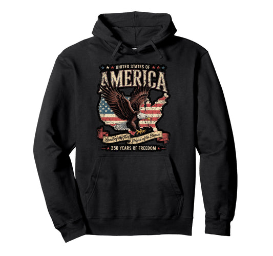 250 Year American Anniversary Usa Hoodie - Casual Everyday Wear Men Women - T-Shirt, Sweatshirt, Hoodie