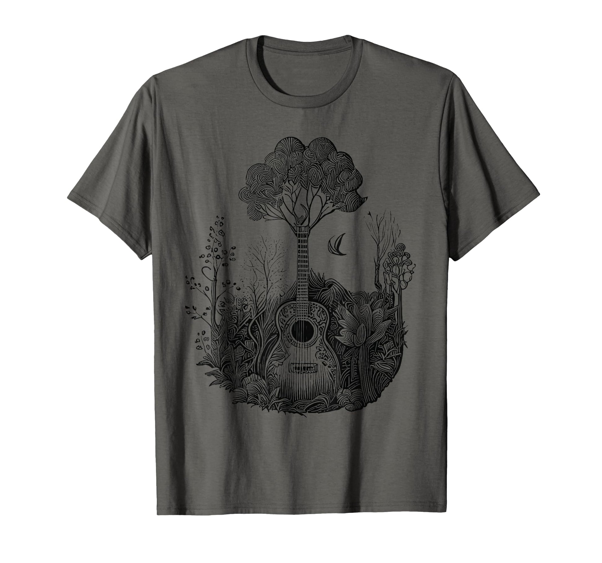 Acoustic Guitar Plants And Trees T-Shirt - Fun Novelty Design Men Women - T-Shirt, Sweatshirt, Hoodie