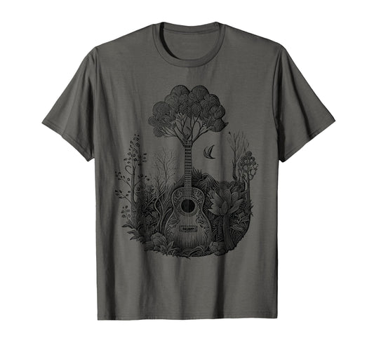 Acoustic Guitar Plants And Trees T-Shirt - Fun Novelty Design Men Women - T-Shirt, Sweatshirt, Hoodie