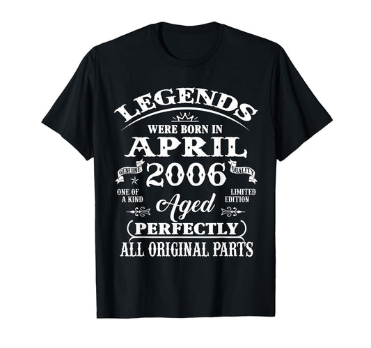 20Th Birthday Gift Legend Born April T-Shirt - Trendy Graphic Men Women - T-Shirt, Sweatshirt, Hoodie