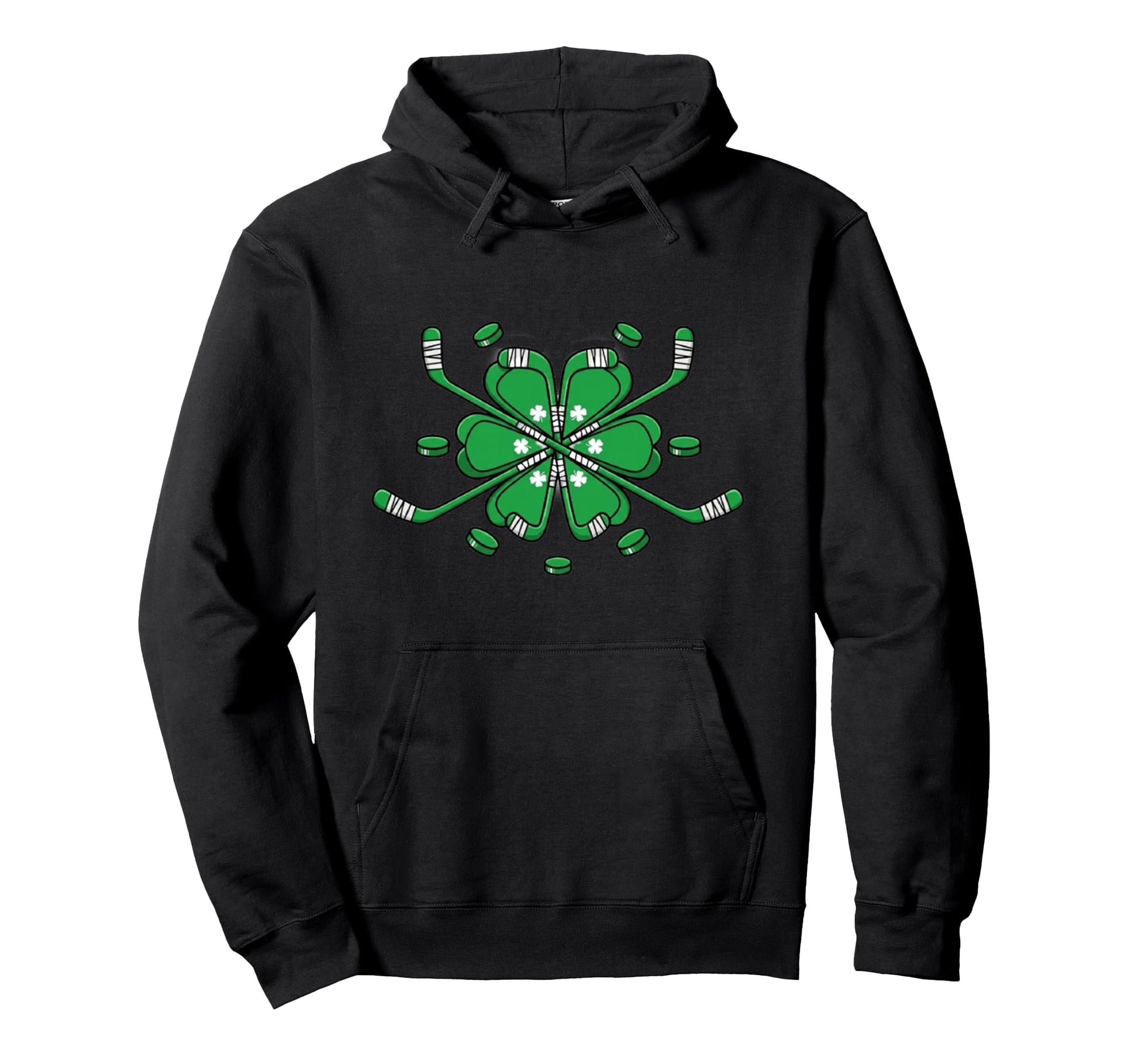 St Patricks Day Shamrock Hockey St Hoodie - Trendy Graphic Men Women - T-Shirt, Sweatshirt, Hoodie