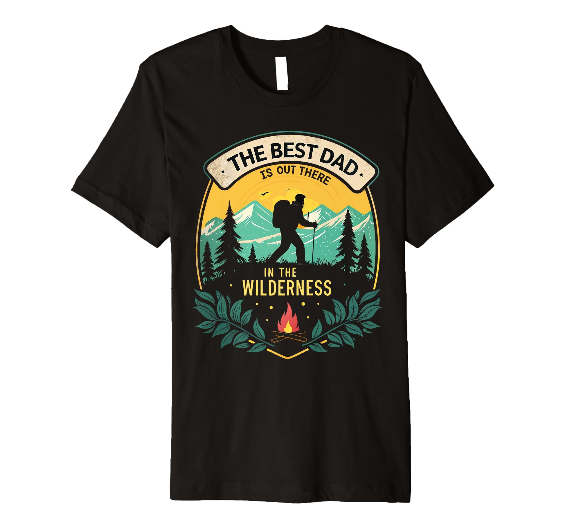 Mens Campfire Adventure Best Dad T-Shirt - Minimalist Print for Adults - T-Shirt, Sweatshirt, Hoodie