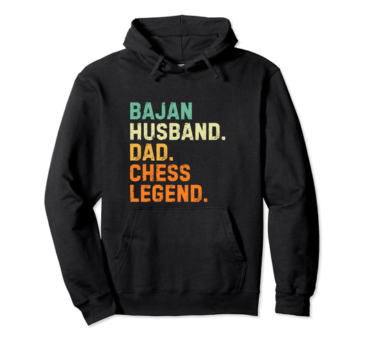 Bajan Husband Dad Chess Legend Hoodie - Minimalist Print for Adults - T-Shirt, Sweatshirt, Hoodie