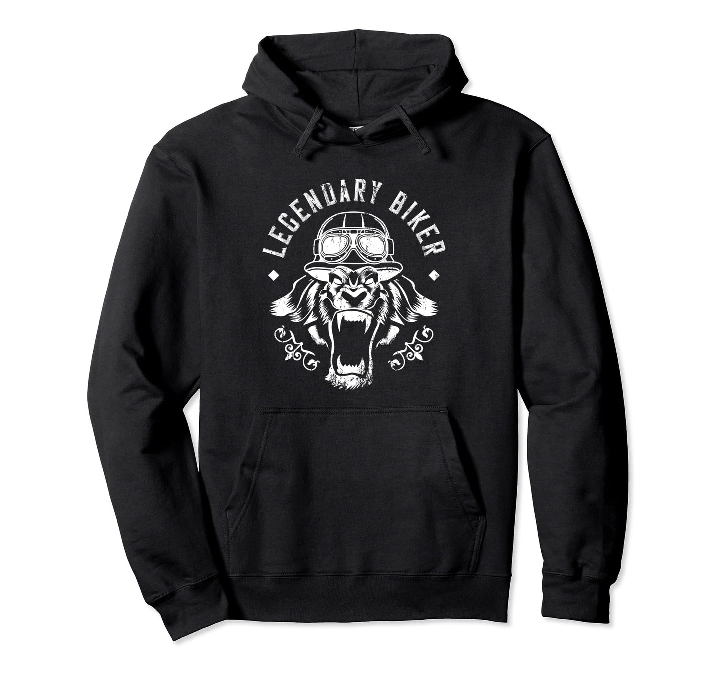 Legendary Biker Lion Motorcycle Dad Rider Hoodie - Unique Graphic Unisex - T-Shirt, Sweatshirt, Hoodie