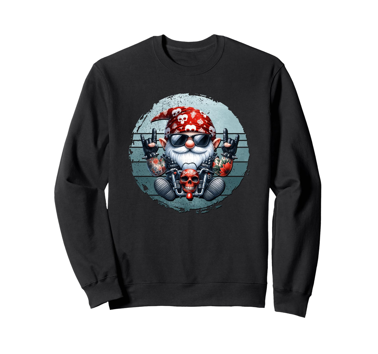 Motorcycle Gnome Dad Grandpa Life Sweatshirt - Streetwear Style Unisex - T-Shirt, Sweatshirt, Hoodie