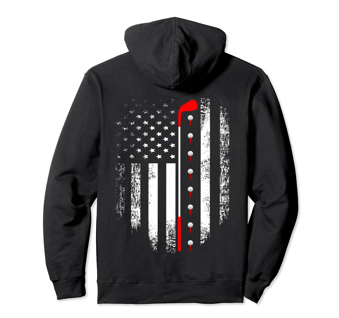 Golf American Flag Golfer Golfing Gift Hoodie - Custom Art Print Men Women - T-Shirt, Sweatshirt, Hoodie