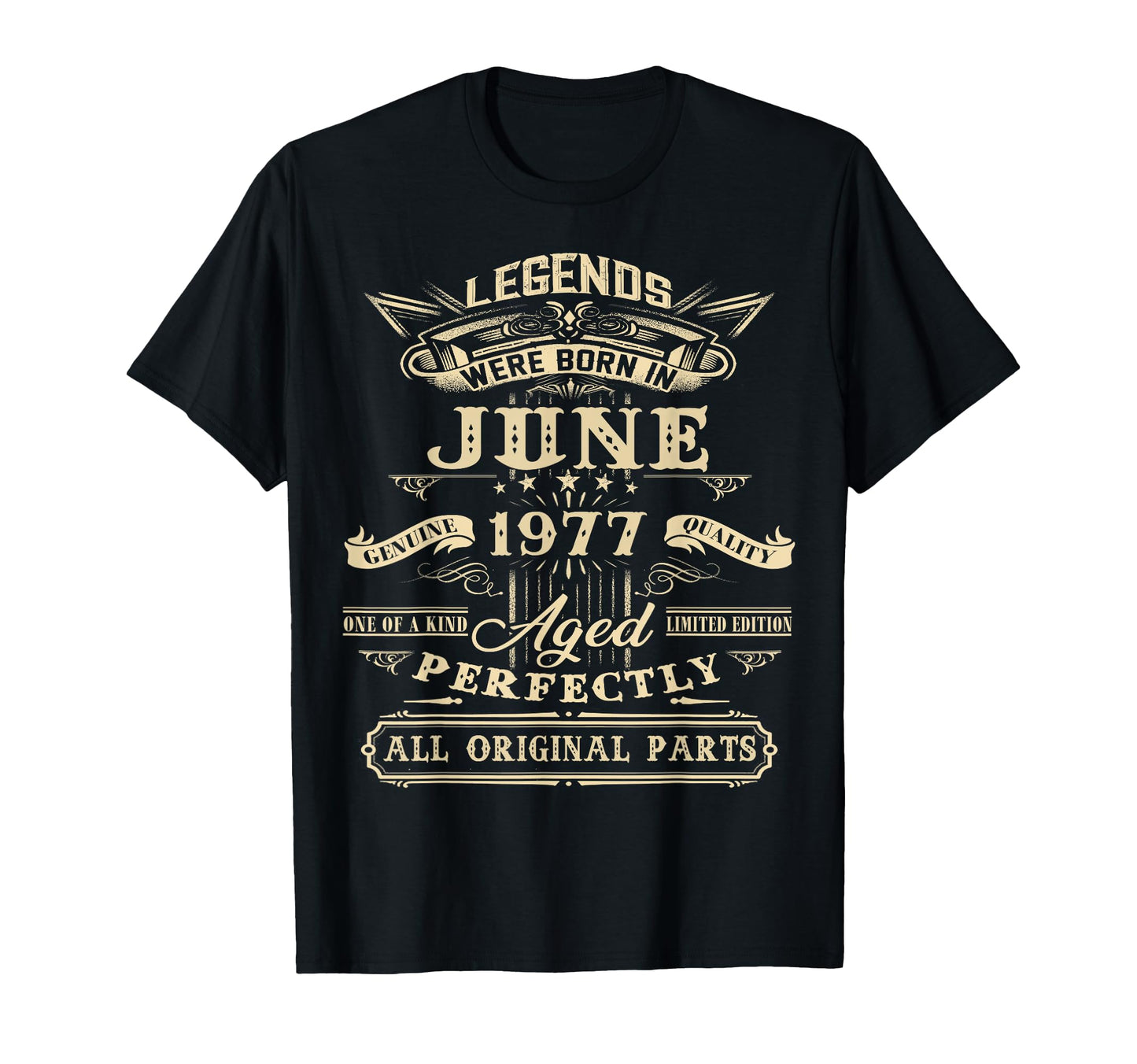 49Th Birthday Legends Born June 1977 T-Shirt - Trendy Graphic for Adults - T-Shirt, Sweatshirt, Hoodie