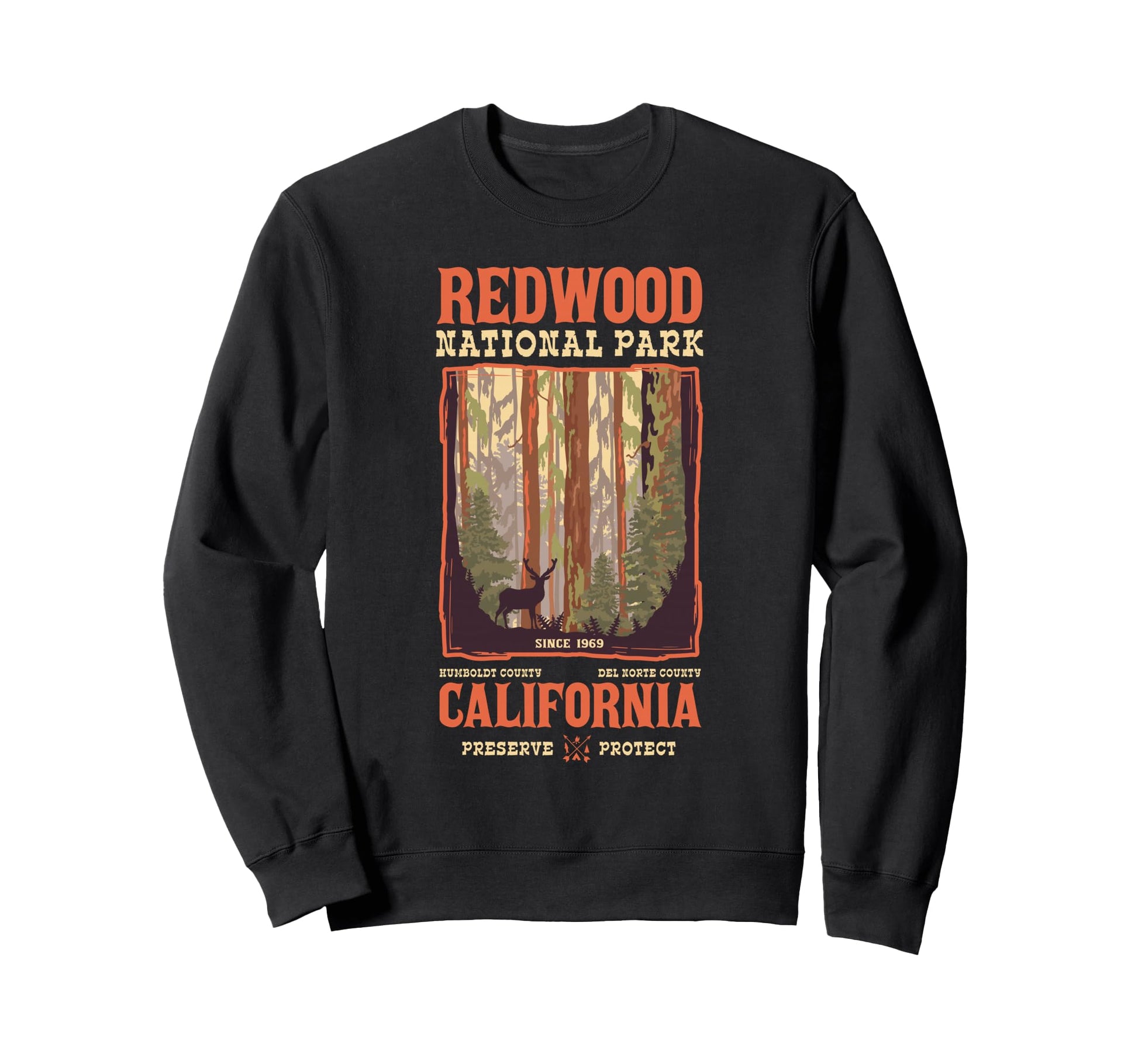 Redwood Us National Park California Sweatshirt - Unique Graphic for Adults - T-Shirt, Sweatshirt, Hoodie