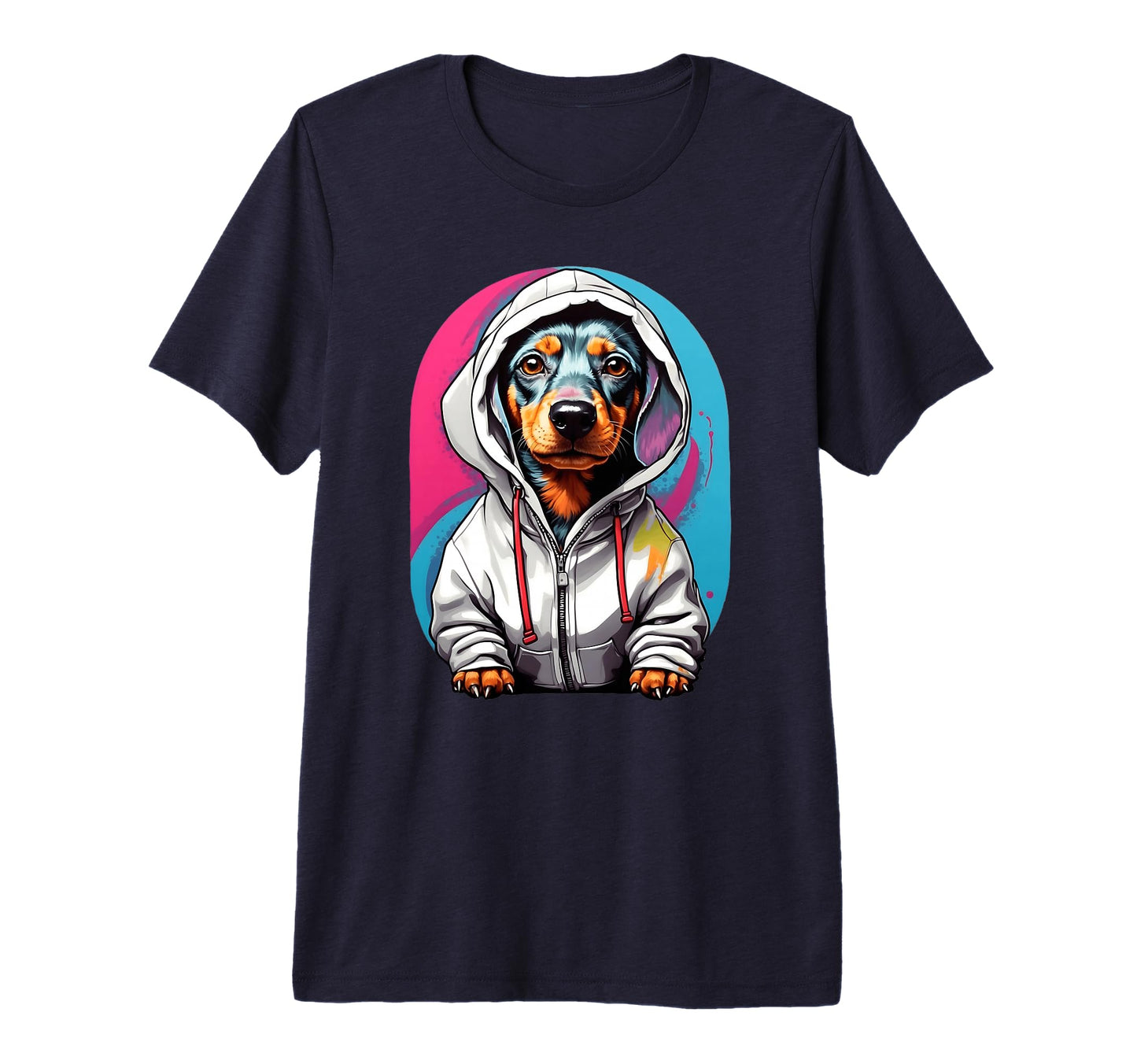 Pop Art Dachshund Colorful Dog Tri Hoodie - Streetwear Style for Adults - T-Shirt, Sweatshirt, Hoodie