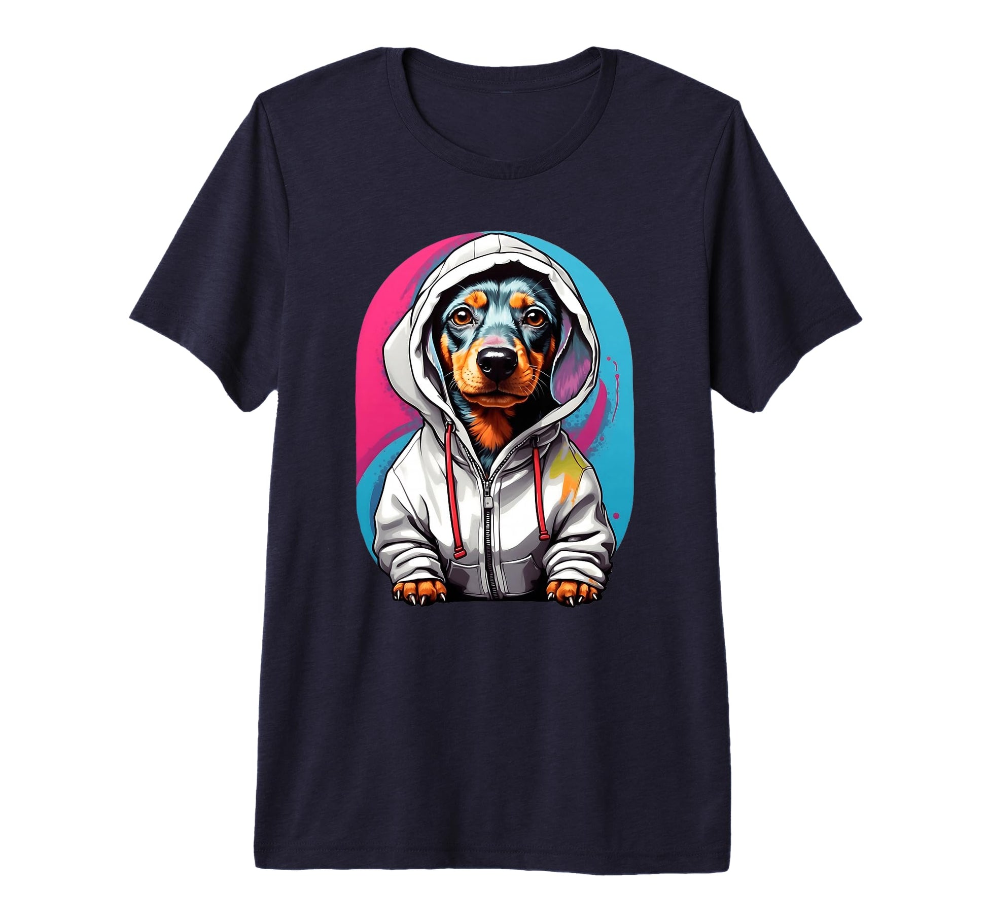 Pop Art Dachshund Colorful Dog Tri Hoodie - Streetwear Style for Adults - T-Shirt, Sweatshirt, Hoodie