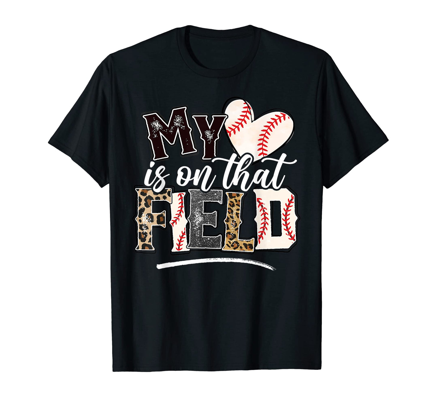 Baseball Mom My Heart Is That Field Dad T-Shirt - Graphic Print Men Women - T-Shirt, Sweatshirt, Hoodie