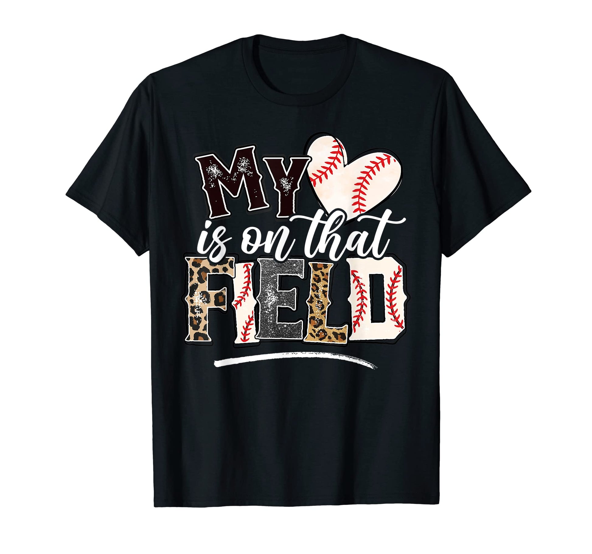 Baseball Mom My Heart Is That Field Dad T-Shirt - Graphic Print Men Women - T-Shirt, Sweatshirt, Hoodie